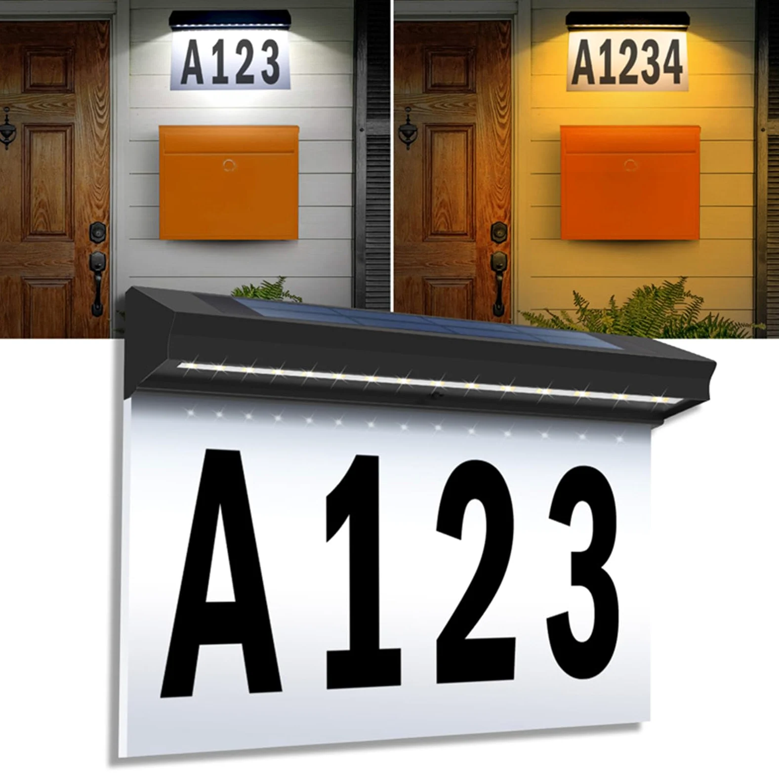 Numeri Civici Illuminazione A 2 Modalità Impermeabile E Durevole | Con Numero Civico Per La Casa Ideale Per Cortile, Giardino, Casa, Residenza, Viale E