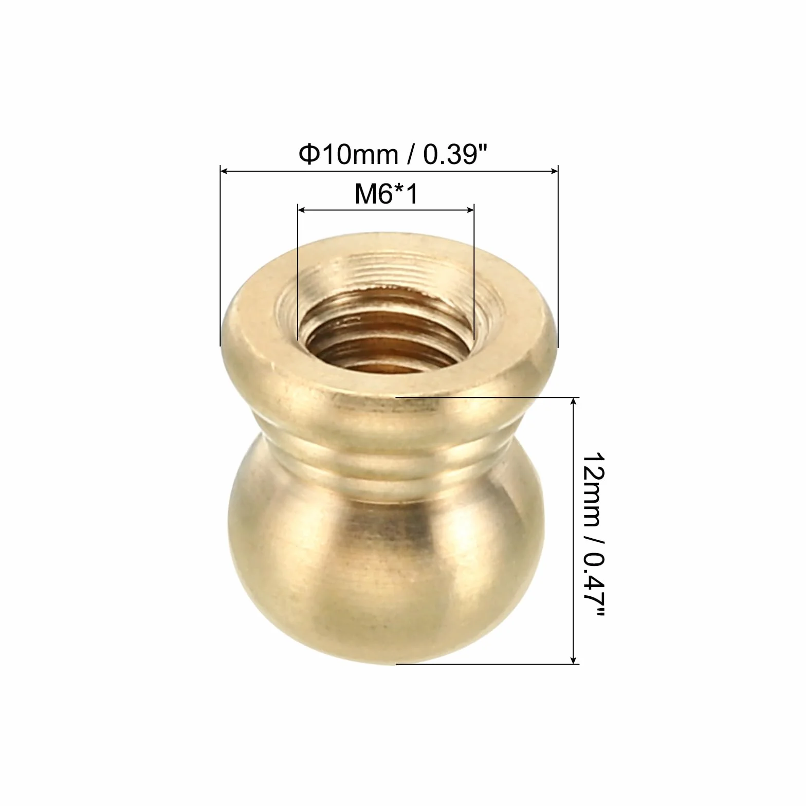 Tappo Dadi Manopola Filettatura Ottone M6x1 10mm PATIKIL 20 Pezzi per Illuminazione Armadio