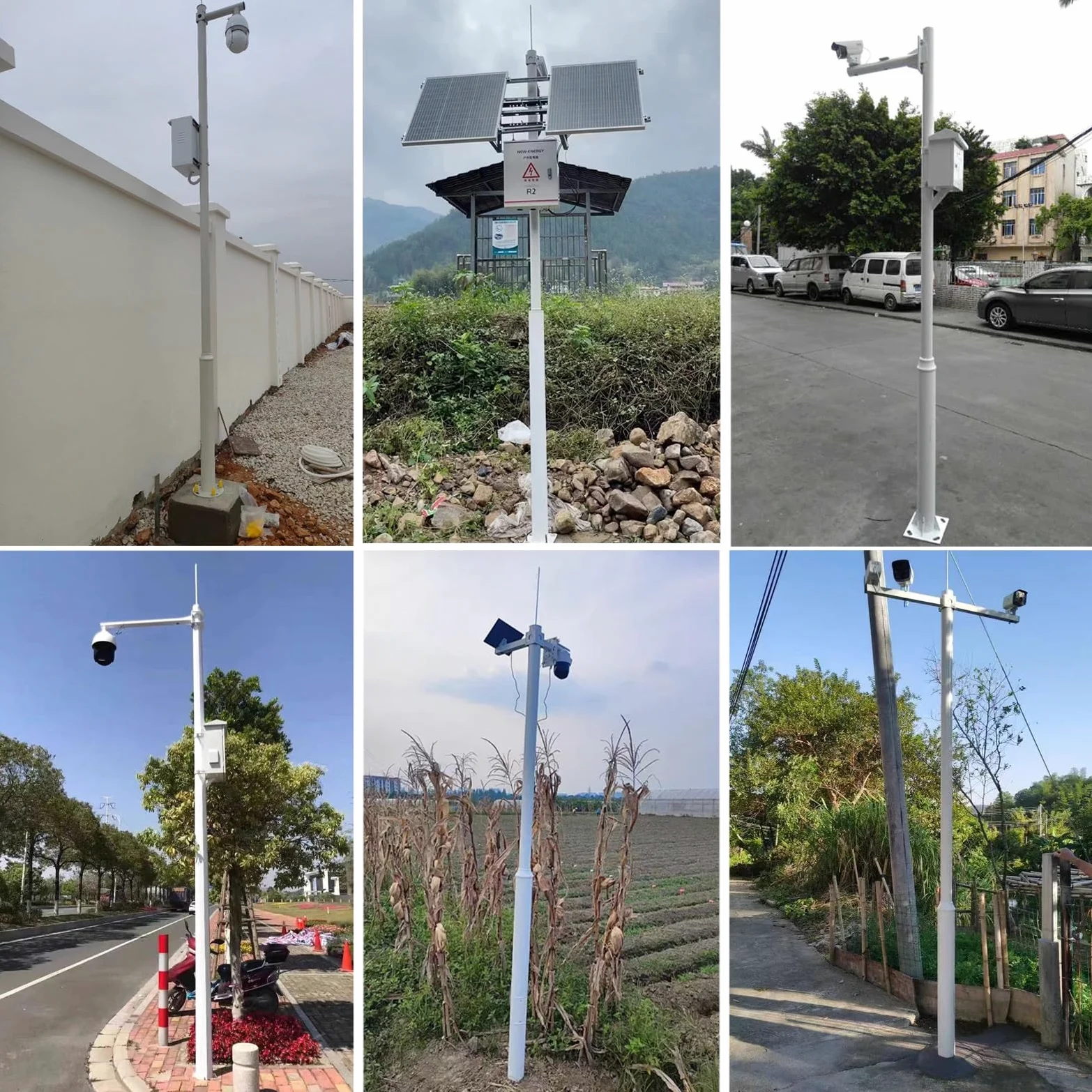 Palo e Braccio Telecamera Sicurezza Staffa di Montaggio Angolare Rimovibile per Telecamera di Sicurezza | Pali Di Giunzione Per Sorveglianza Resistenti Alle Intemperie Per Parchi Industriali/giardini(3.0 m/9.8 ft)