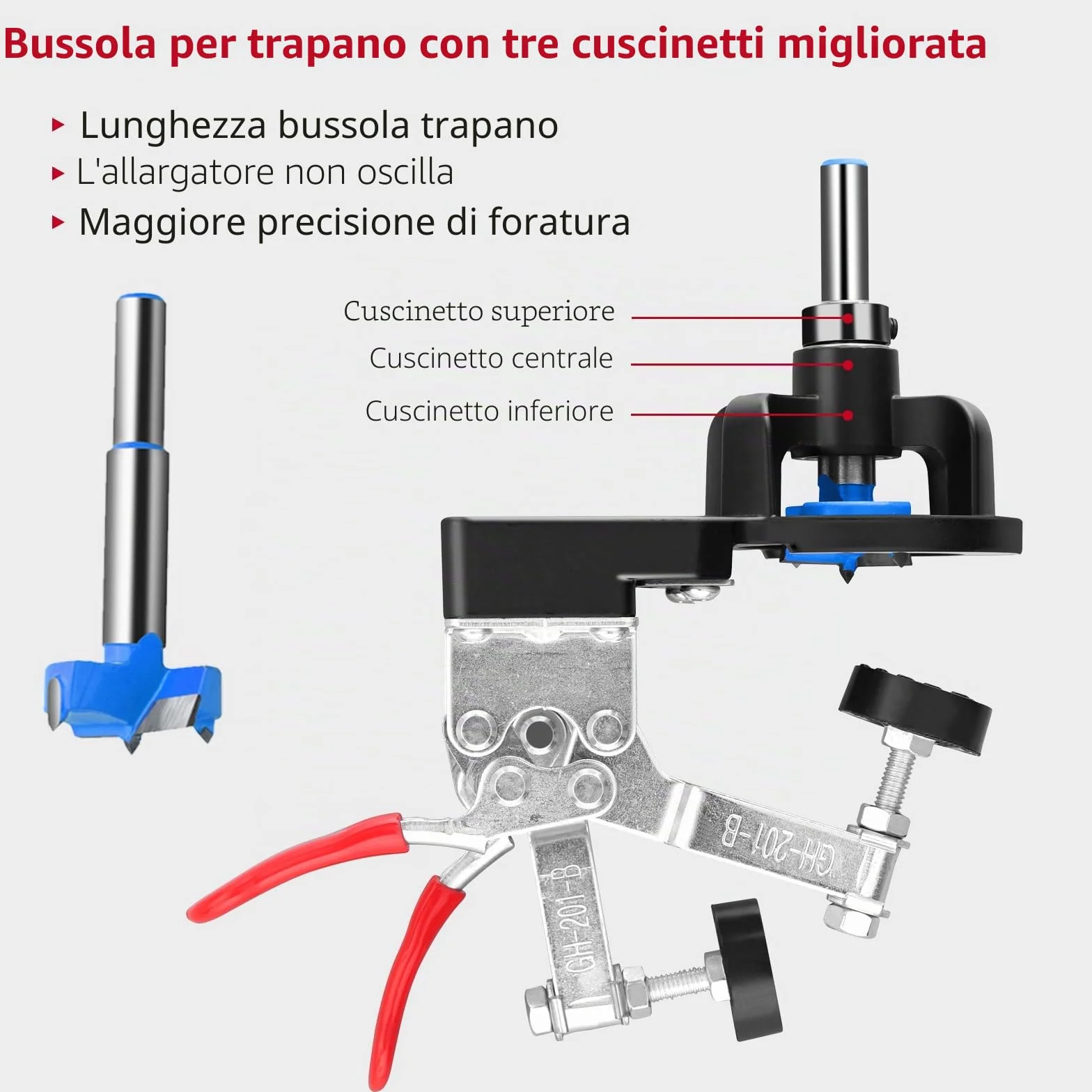 XUNTOP Dima di Foratura Cerniera 35mm Doppia Clip Fissa per Cerniere Nascoste in Lega di Alluminio