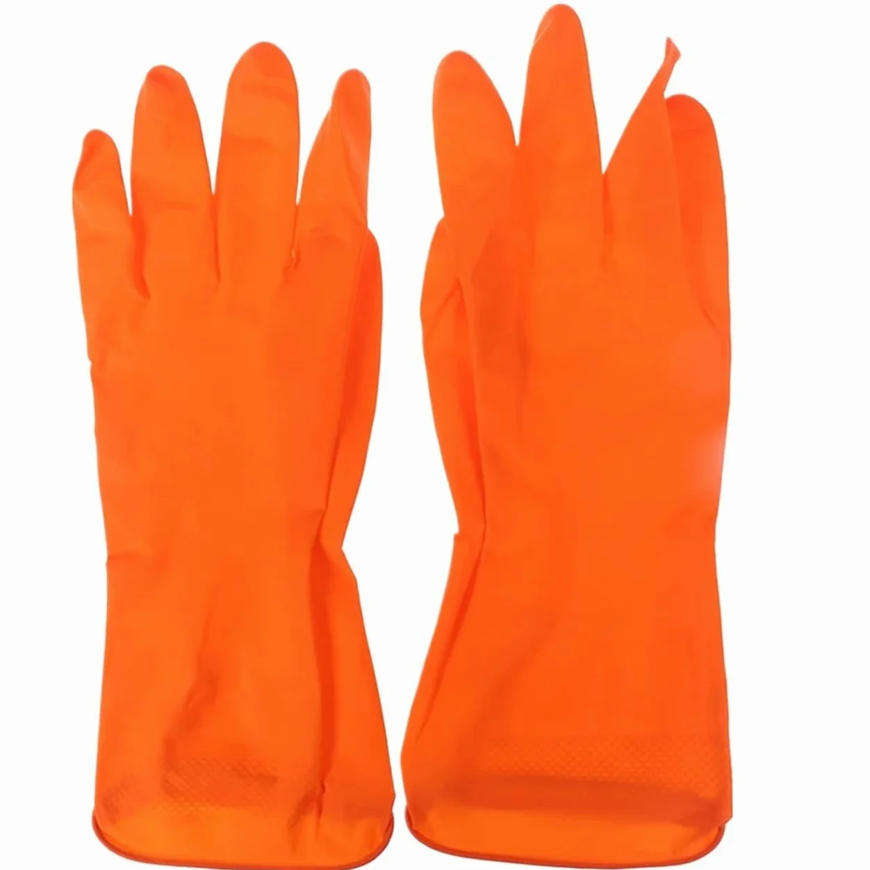 Guanti per la pulizia Guanti in gomma for lavare i piatti, guanti for le pulizie domestiche, guanti in gomma riutilizzabili, guanti da cucina a maniche lunghe(Orange)