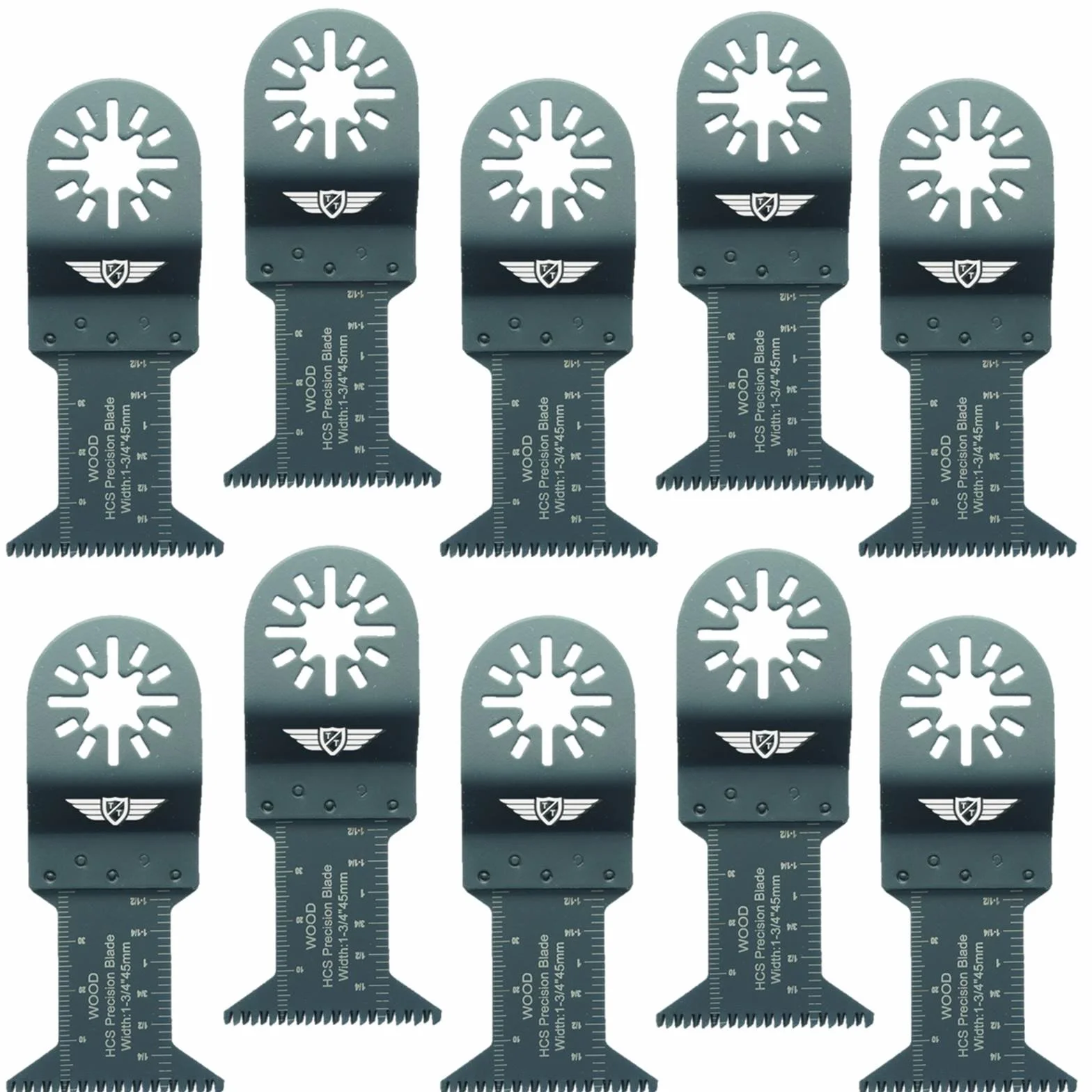 10 x 44 mm TopsTools UN44J_10 Lame da taglio per legno grosso compatibili con Bosch Fein (non StarLock) Makita Milwaukee Einhell Ergotools Hitachi Parkside Ryobi Worx Workzone Accessori multifunzione