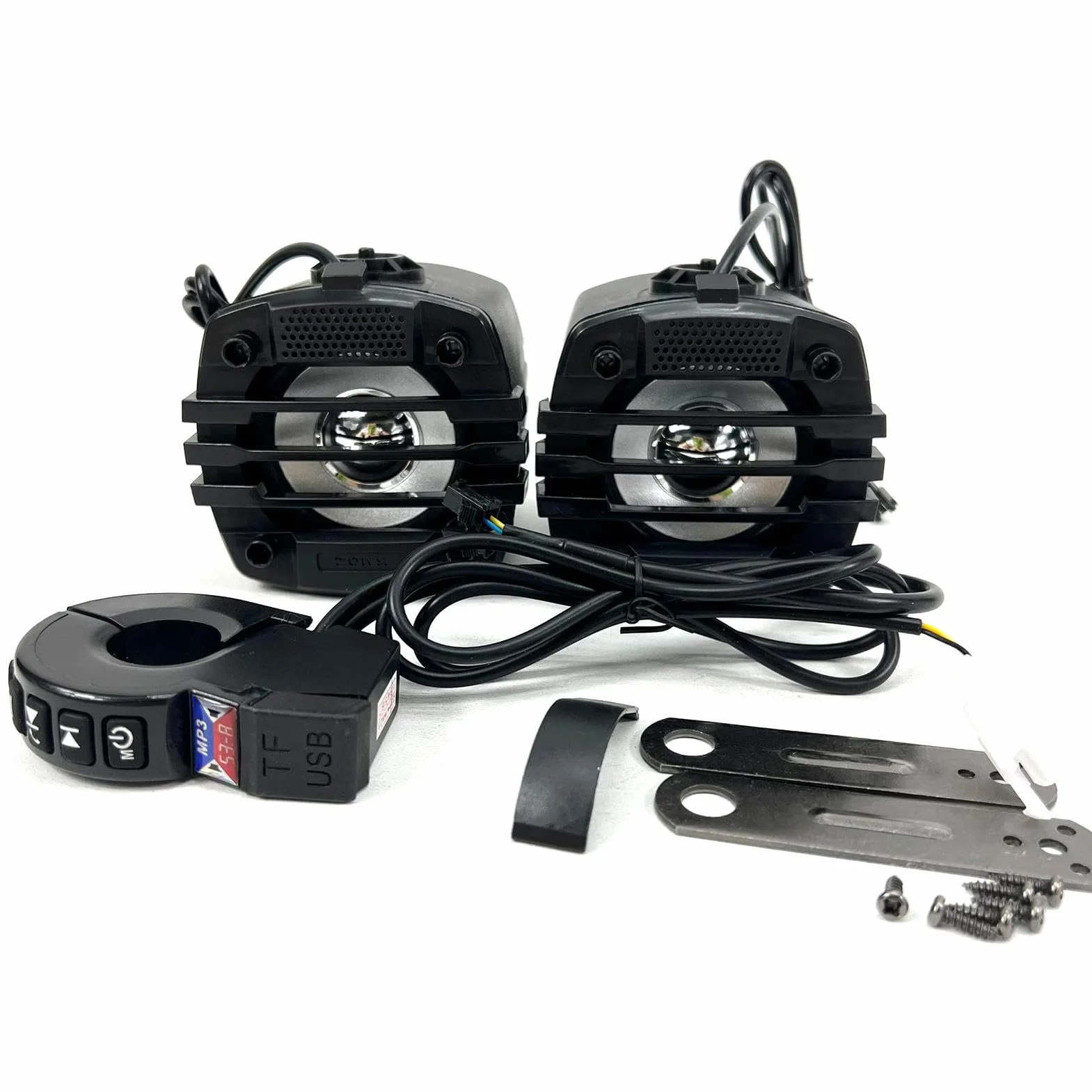 Radio per moto, altoparlante da manubrio, altoparlante audio per montaggio al manubrio, impianto stereo Hi-Fi, di amplificazione audio resistente alle intemperie, per uomo e donna