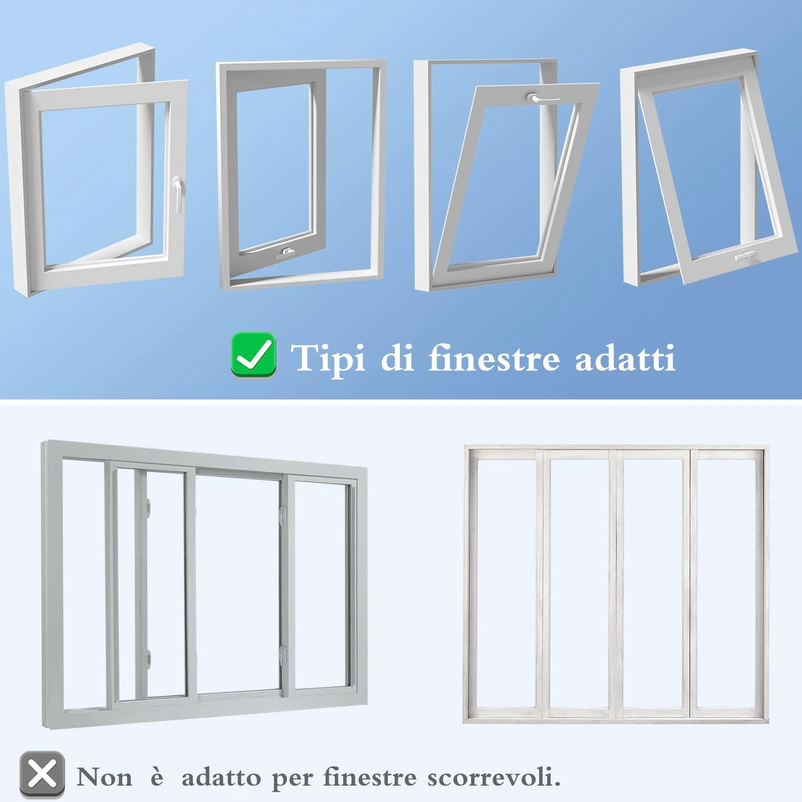 Guarnizione per finestre per condizionatori mobili 400 cm con doppia cerniera lampo Hot-Air-Stop
