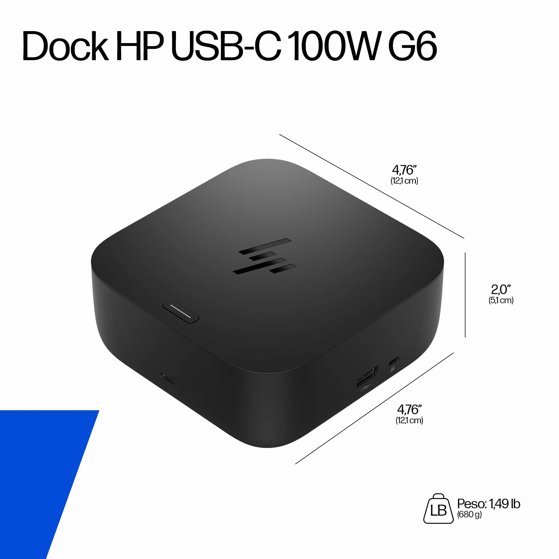 HP USB-C 100W G6 Dock Clr Bx w/Cbl ITL - Abba (Amazon Only)