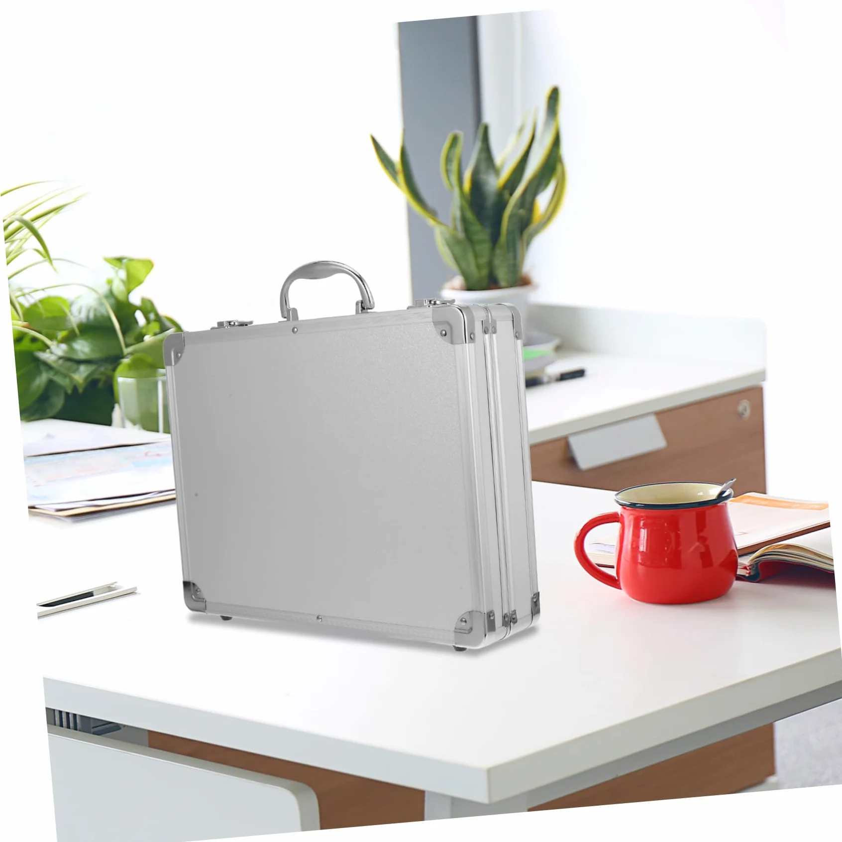 NUOBESTY Degli Attrezzi Multifunzionale in Alluminio Scatola Immagazzinaggio Capacità Maniglia Rinforzata Organizer Per Utensili Portatile Valigetta Per Trasporto Degli Attrezzi e