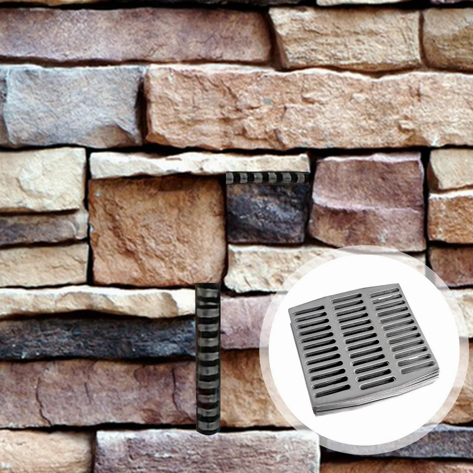 Copertura per fori di sfiato – Griglia di ventilazione da parete | rete resistente alle intemperie, facile montaggio, protezione piatta, struttura robusta, griglia con fori per muratura, paret