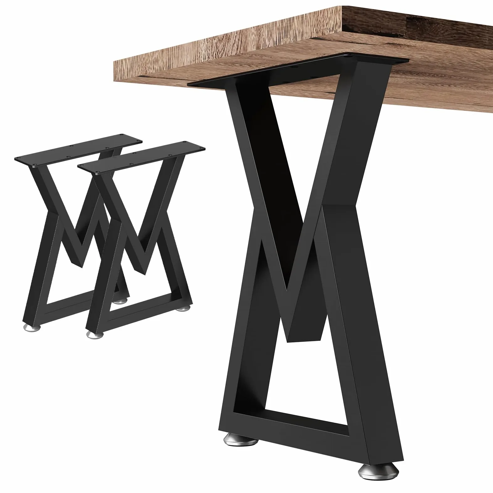 OUTBROS Gambe per Tavolo, 2 Pezzi Struttura Tavolo, Industriale DIY per Tavoli da Caffè, Tavoli Soggiorno, Mobili, Gambe in Metallo per Piano di Lavoro, L30 cm X H41.5 cm, V Forma