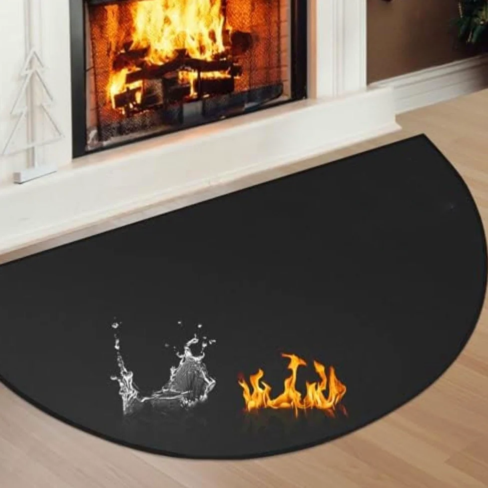DAZZLEEX Tappetino in silicone in fibra di vetro per camino, protezione del pavimento, tappeto per camini, resistente al fuoco, per stufe a legna, camino, per interni ed esterni (1 mm x 102 cm x 60 cm