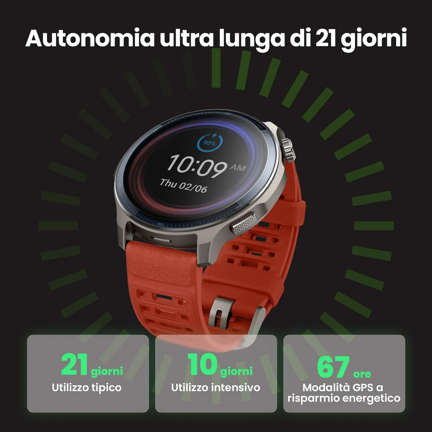 Amazfit Balance 2 Smartwatch 47mm, AMOLED 1,5", Mappe Offline, GPS Dual Band, 21 Giorni Batteria, Oltre 170 Modalità Sportive, HYROX e Golf, Allenamento di Forza, Cardio & Sonno per Android e iPhone