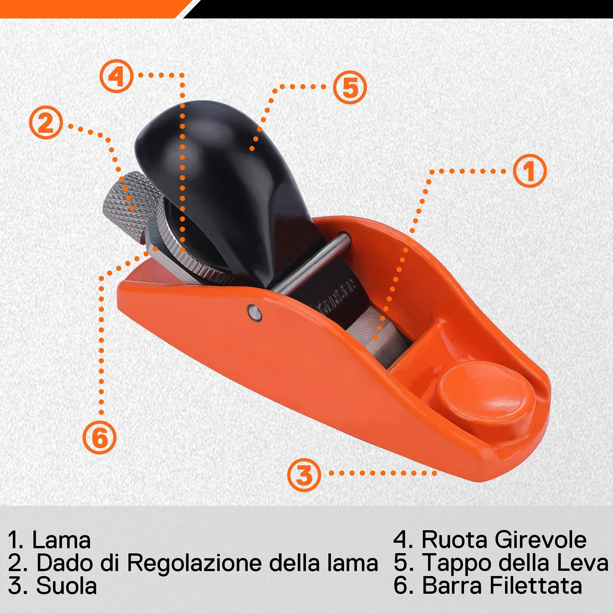 JORGENSEN Mini pialla per legno da 3-1/2", pialla manuale a blocco per rifilatura