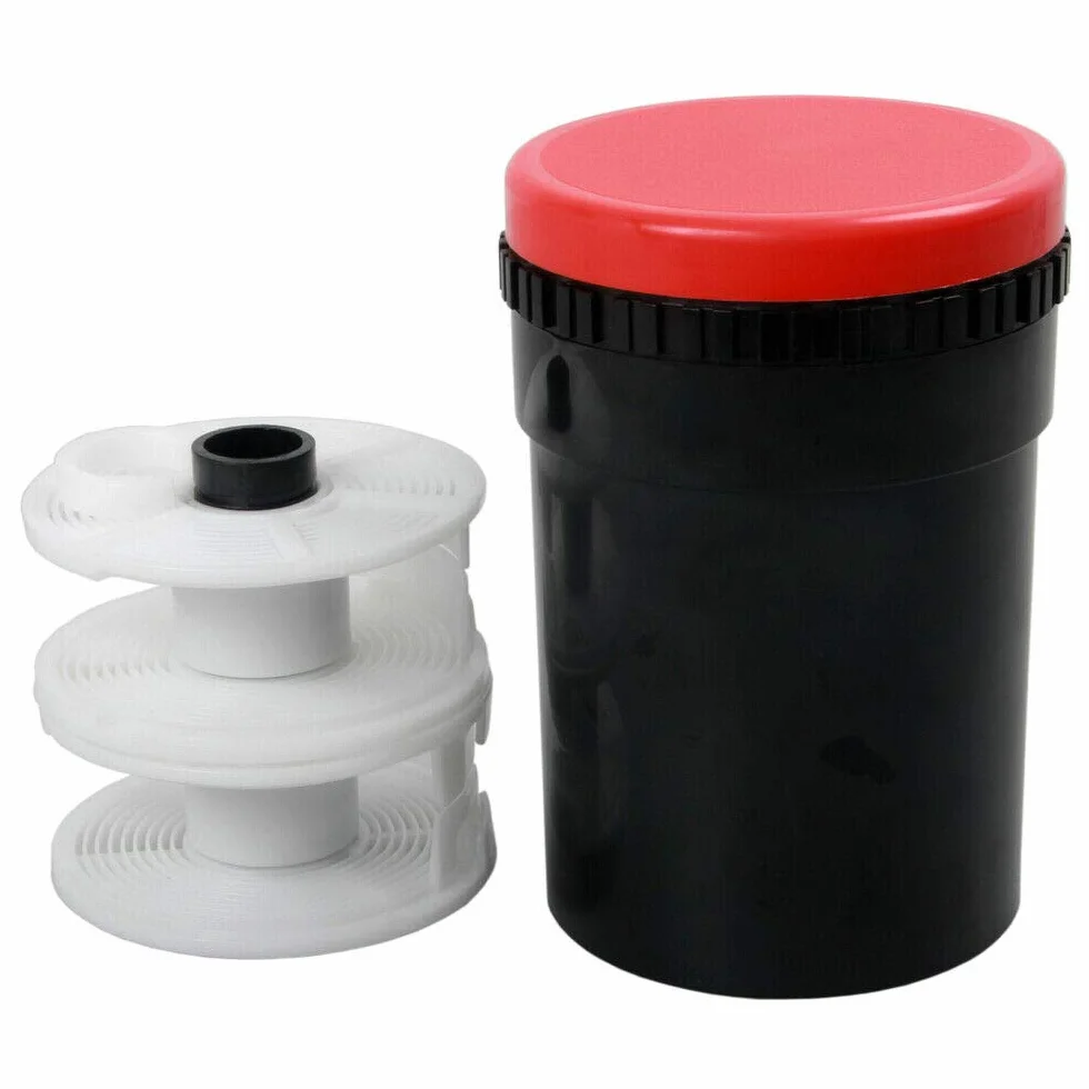 Kit di sviluppo per camera nera, trattamento di film 120 127 126 negativo 10xlente d'ingrandimento a piedi, ingrandimento 4 bande di 3 negativi 6x6 cm, compatta vasca di sviluppo per le 2 pellicole