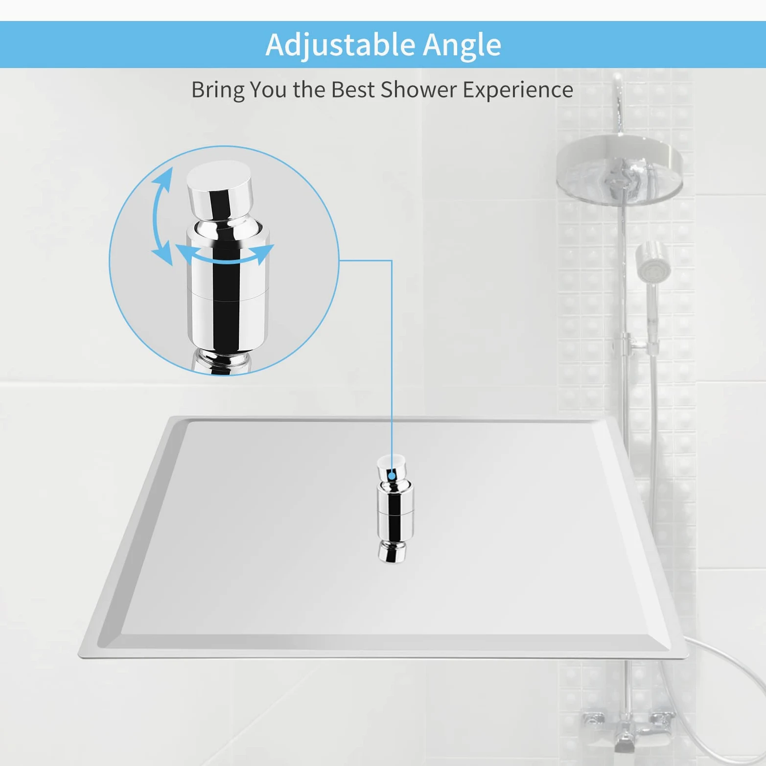 Soffione Doccia, 16 Pollici Quadrata Docce fisse Ultrasottile in Acciaio Inox, Testa di Doccia a Pioggia ad Alta Pressione a Anticalcare, 40X40 cm, finitura cromata lucida
