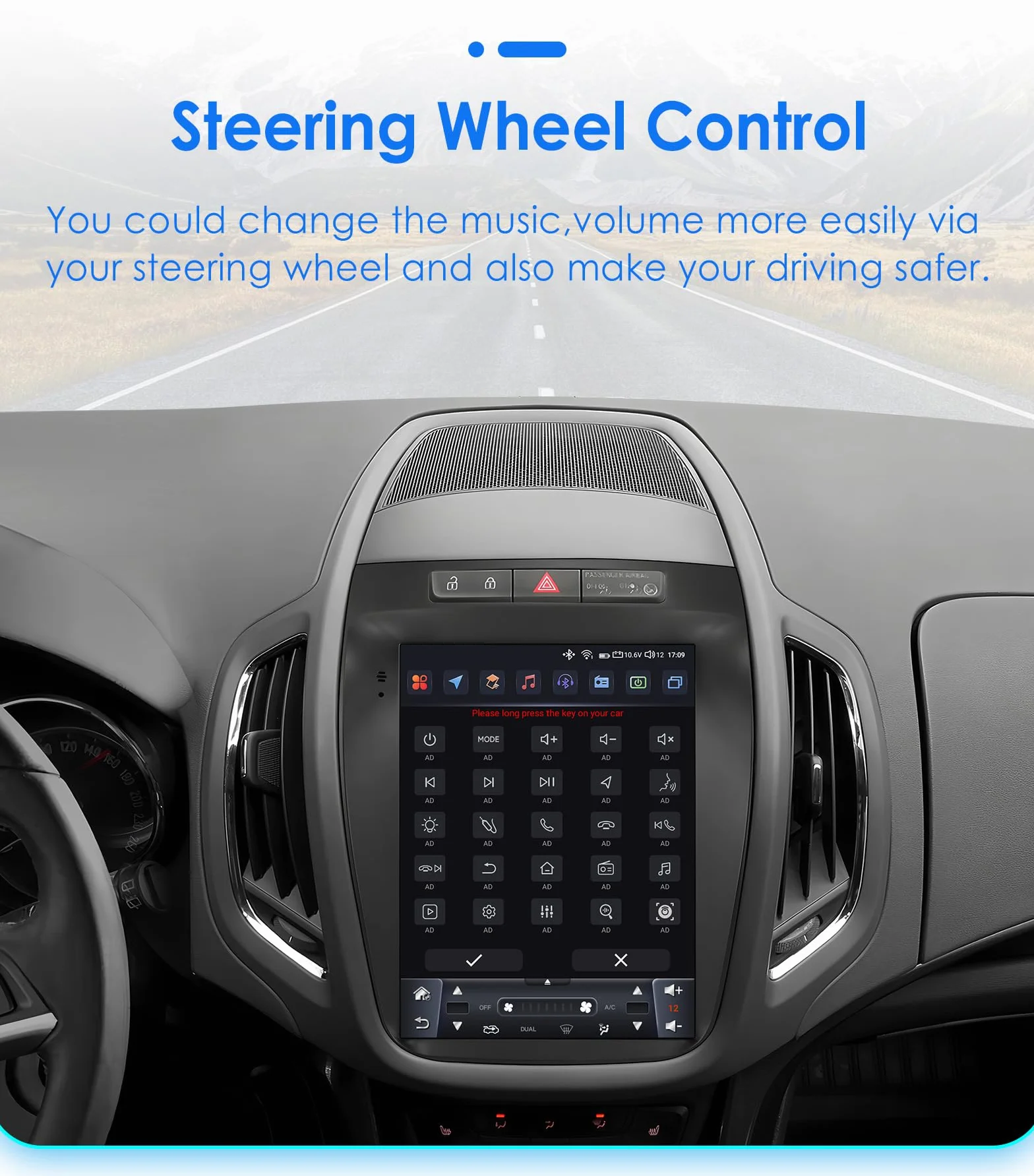 Android 14 Autoradio 9.7 pollici Touchscreen 8 core 4 GB + 32 GB per Opel Zafira C/Vauxhall Zafira C 2010-2016 WiFi Wireless Android Auto & Wireless Carplay Bluetooth WiFi 4G GPS RDS AM/FM