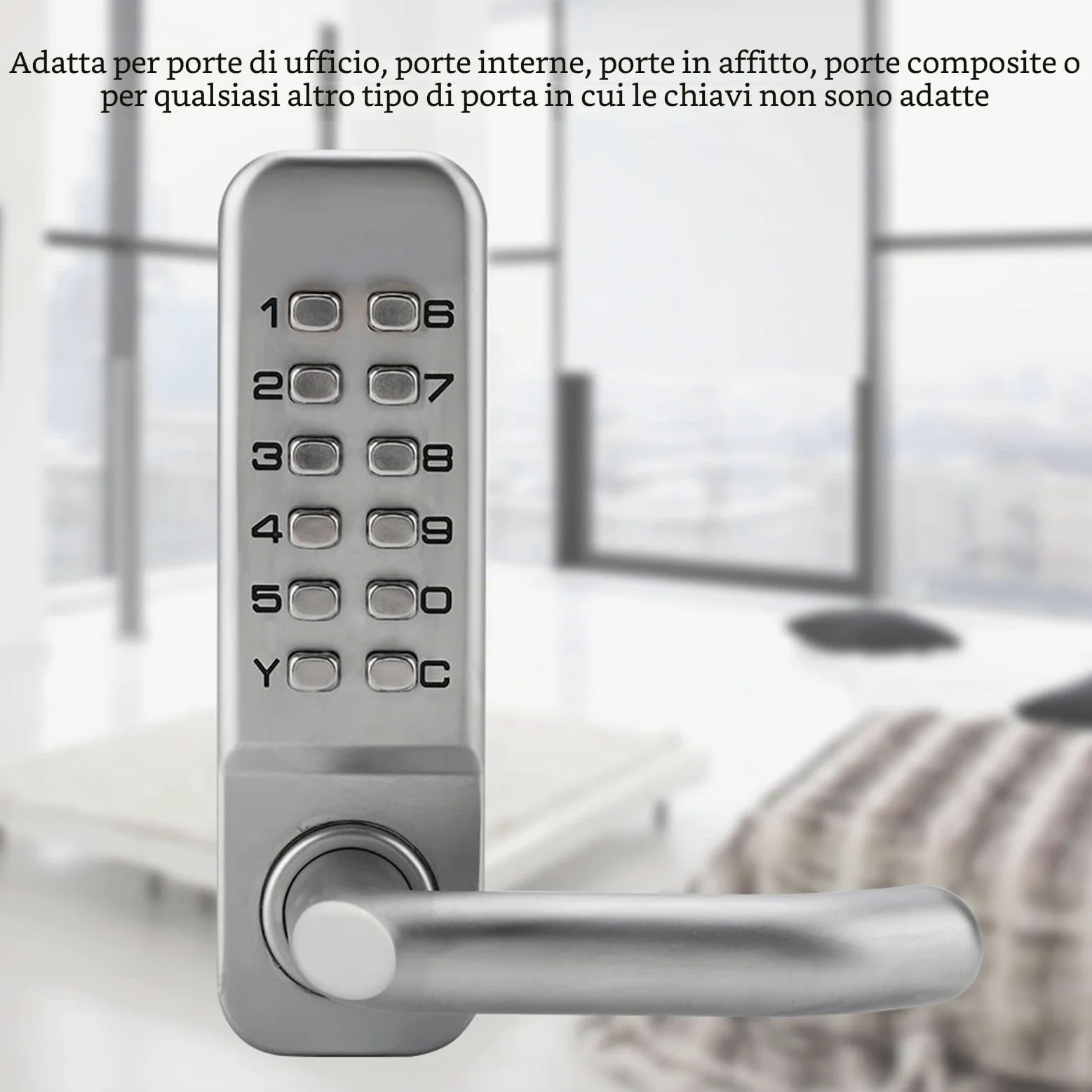 Serratura da 1 a 11 Cifre con Codice Combinato, Serratura con Codice, Serratura Meccanica in Lega di Zinco per Porte D'ufficio, Porte Interne, Porte da Noleggio