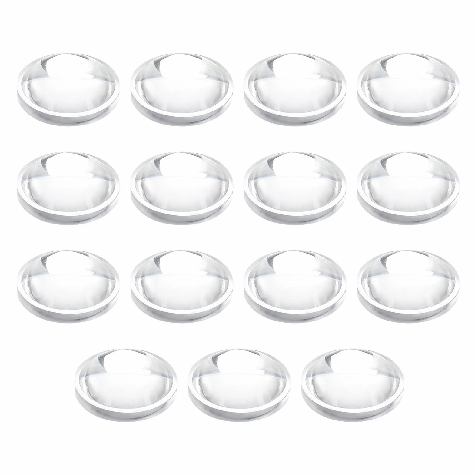 PATIKIL Diametro 20mm Lente Convessa Piatta, 15 Pz Altezza 7.5mm PMMA Acrilico LED Ottica Lente Convessa Condensatore con Bordo per Torcia Auto Bicicletta Faretto Proiettore, Trasparente