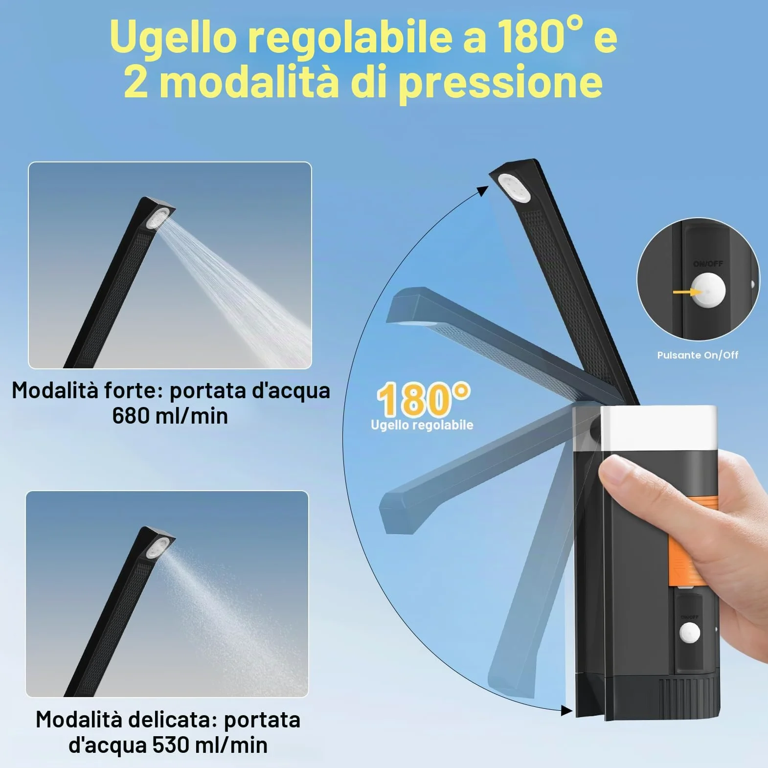 SoulBay Bidet portatile, bidet portatile portatile portatile da viaggio spruzzatore manuale elettrico per la cura personale, lavaggio del bambino, cura post-parto lenitiva