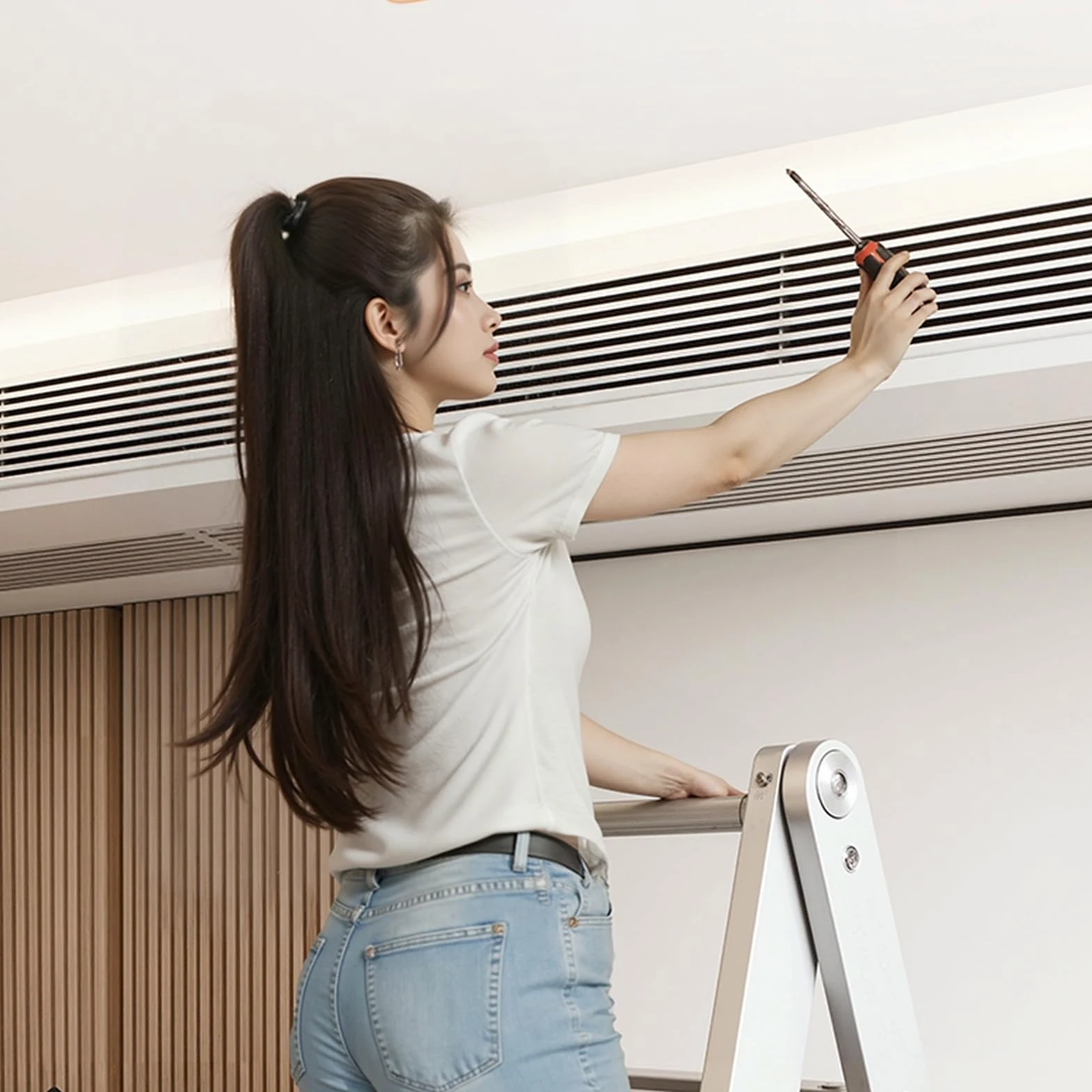 Griglia di ventilazione regolabile per aria condizionata centralizzata, struttura in plastica ABS per la ventilazione del soggiorno e del garage