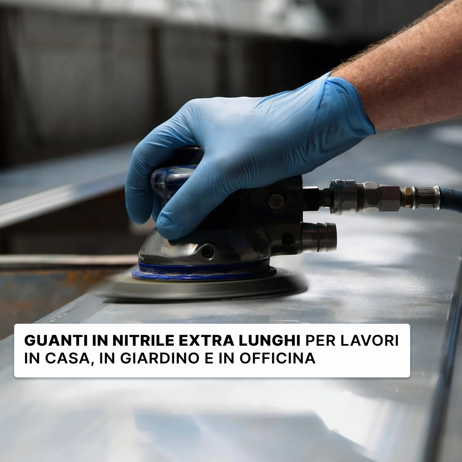 ARNOMED Guanti nitrile monouso blu extra lunghi 30 cm M 100 pz