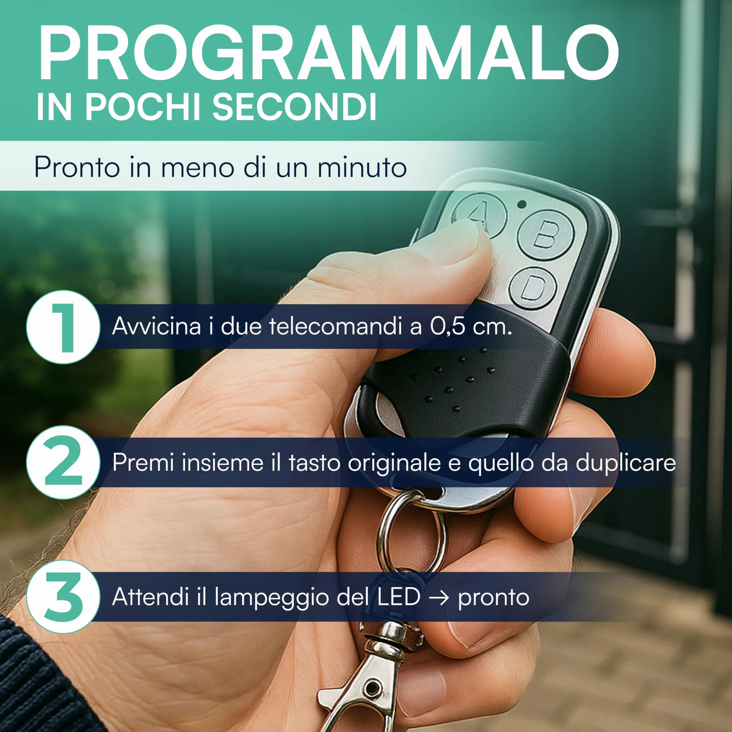 Set di 3 telecomandi universali 433,92 MHz Codice fisso per cancello automatico