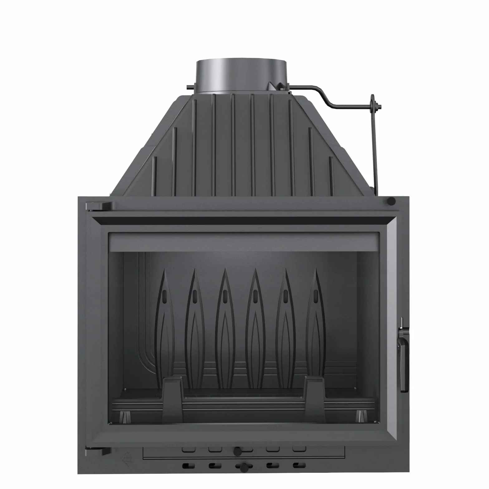 Inserto per camino 12 kW Ø150 mm ghisa vetro pulito Ecodesign BImSchV 2