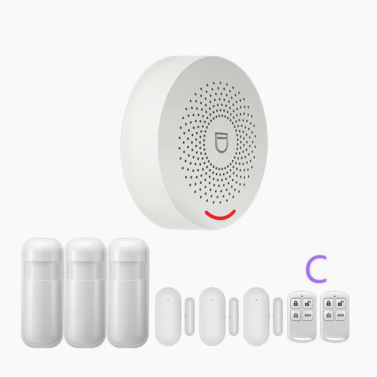 Kit Allarme Casa, WI-FI di sicurezza allarme intelligente con sensore della porta Smart Life & Tuya Controllo app compatibile(G)