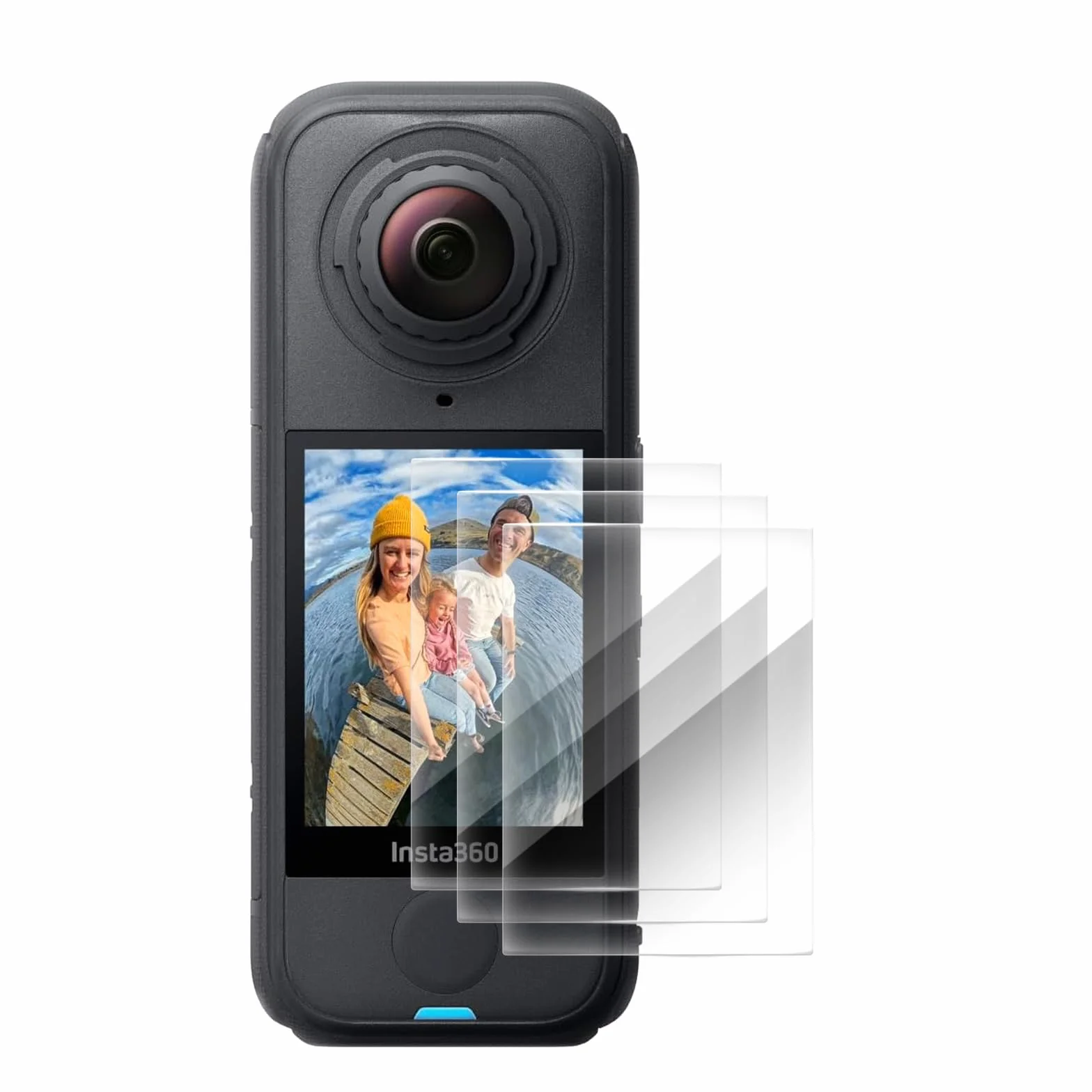 Confezione da 3 pellicole protettive in vetro temperato per Insta360 X4 Air, pellicola protettiva Ultra HD 9H, fotocamera antigraffio per accessori Insta360 con bordo 2.5D, senza bolle