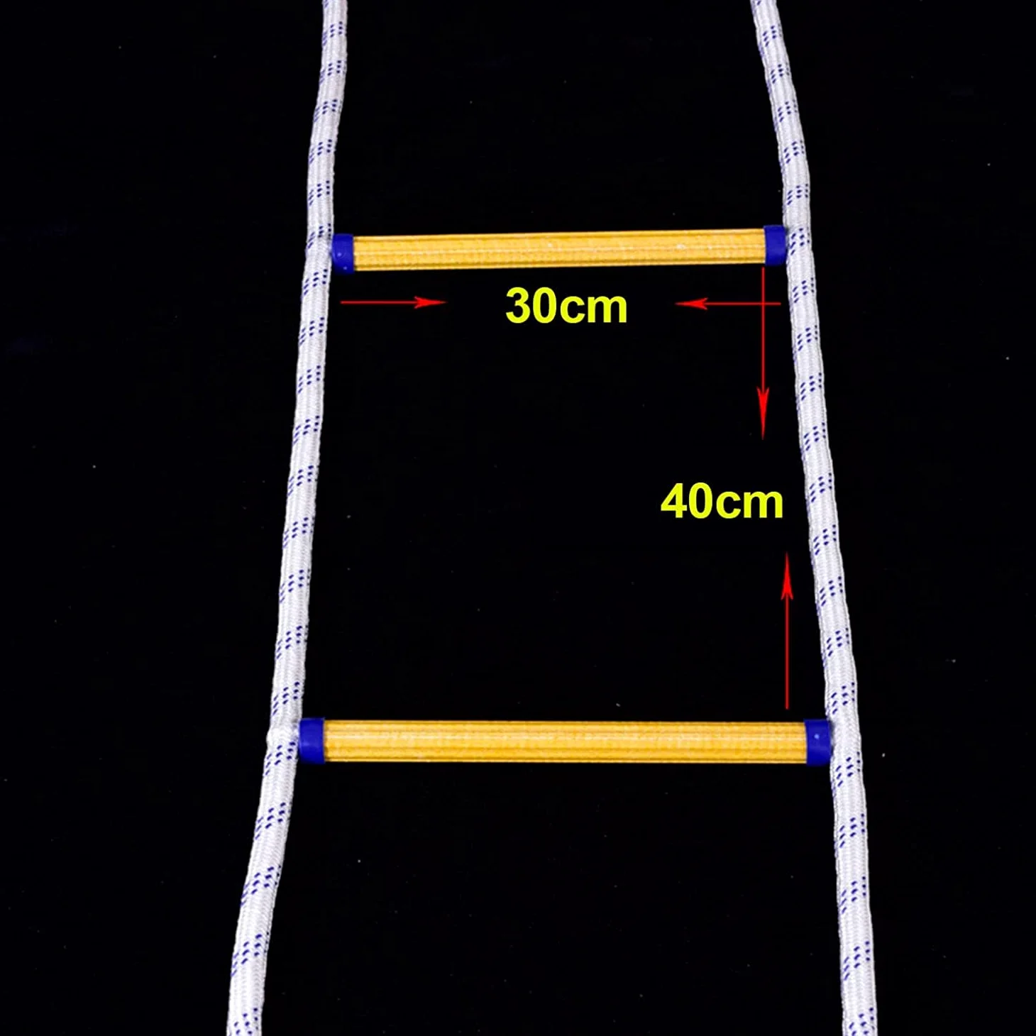 Generico Scala di Corda di Emergenza antincendio, 25 m/82 Piedi, Scala di Sicurezza per evacuazione Rapida, Resistente e Portatile, Ideale per l'uso in casa e in Appartamento.