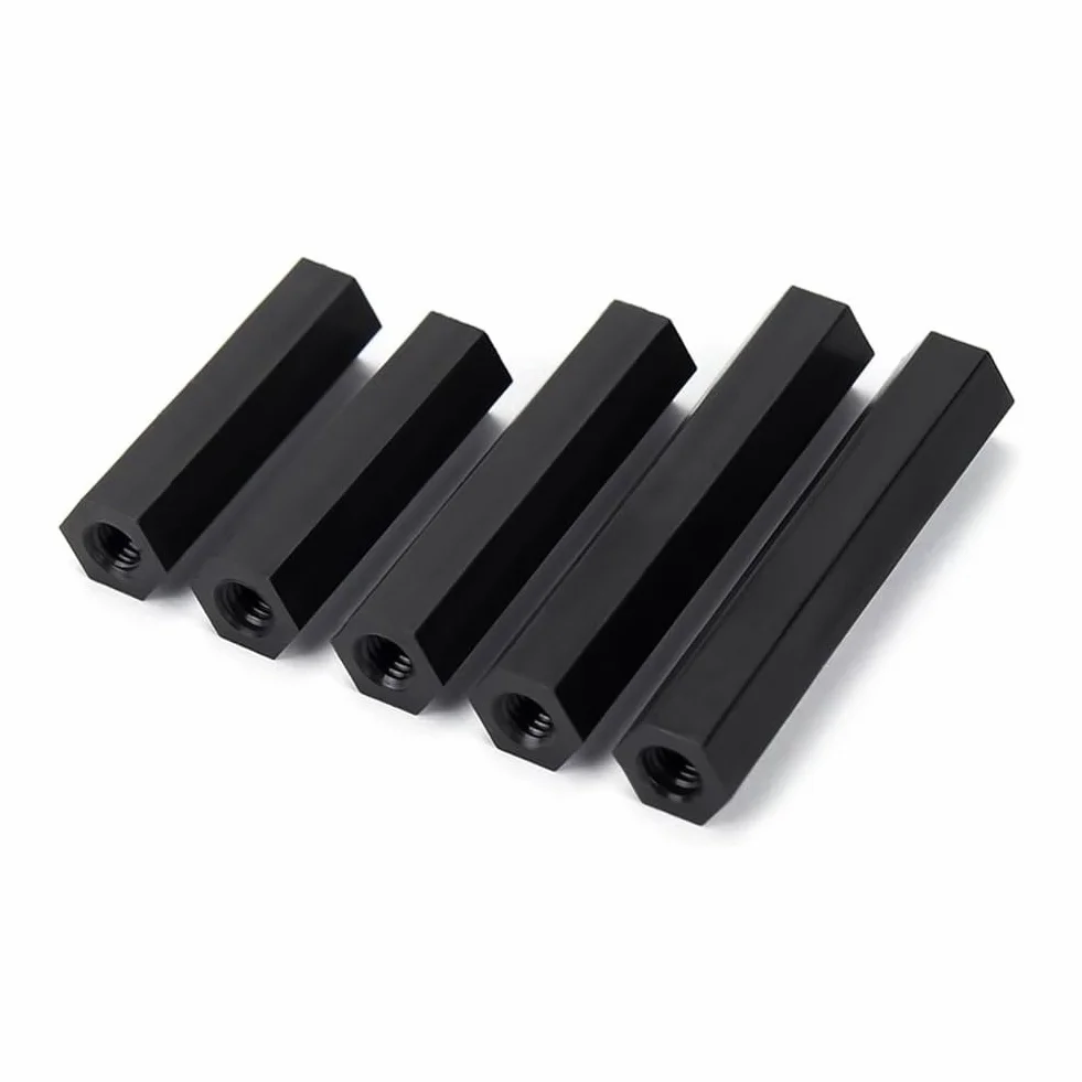 Distanziatori Esagonali Nylon Nero M4 30 mm Femmina-Femmina 20 Pezzi