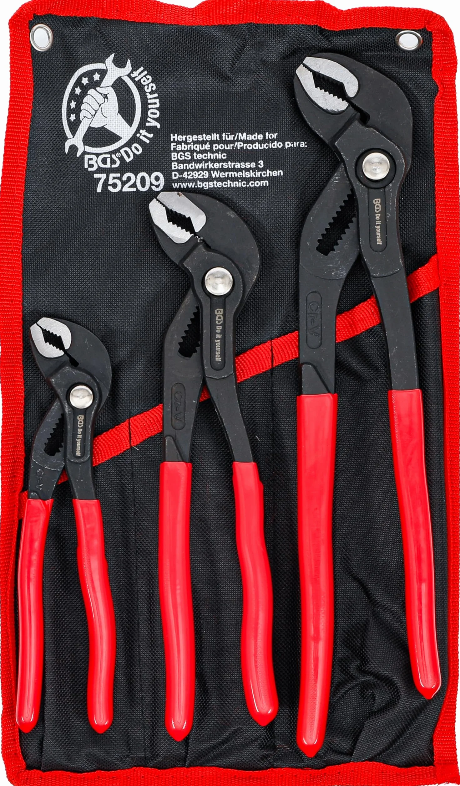 BGS Diy 75209 | Serie di pinze per idraulico | 175 / 240 / 300 mm | 3 pz.