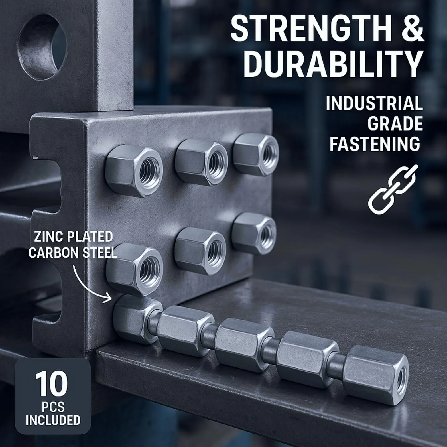 Dado per barra lunga M6 Esagonale Dadi a Manicotto Distanziatore Connessioni Filettate per Industria Macchine