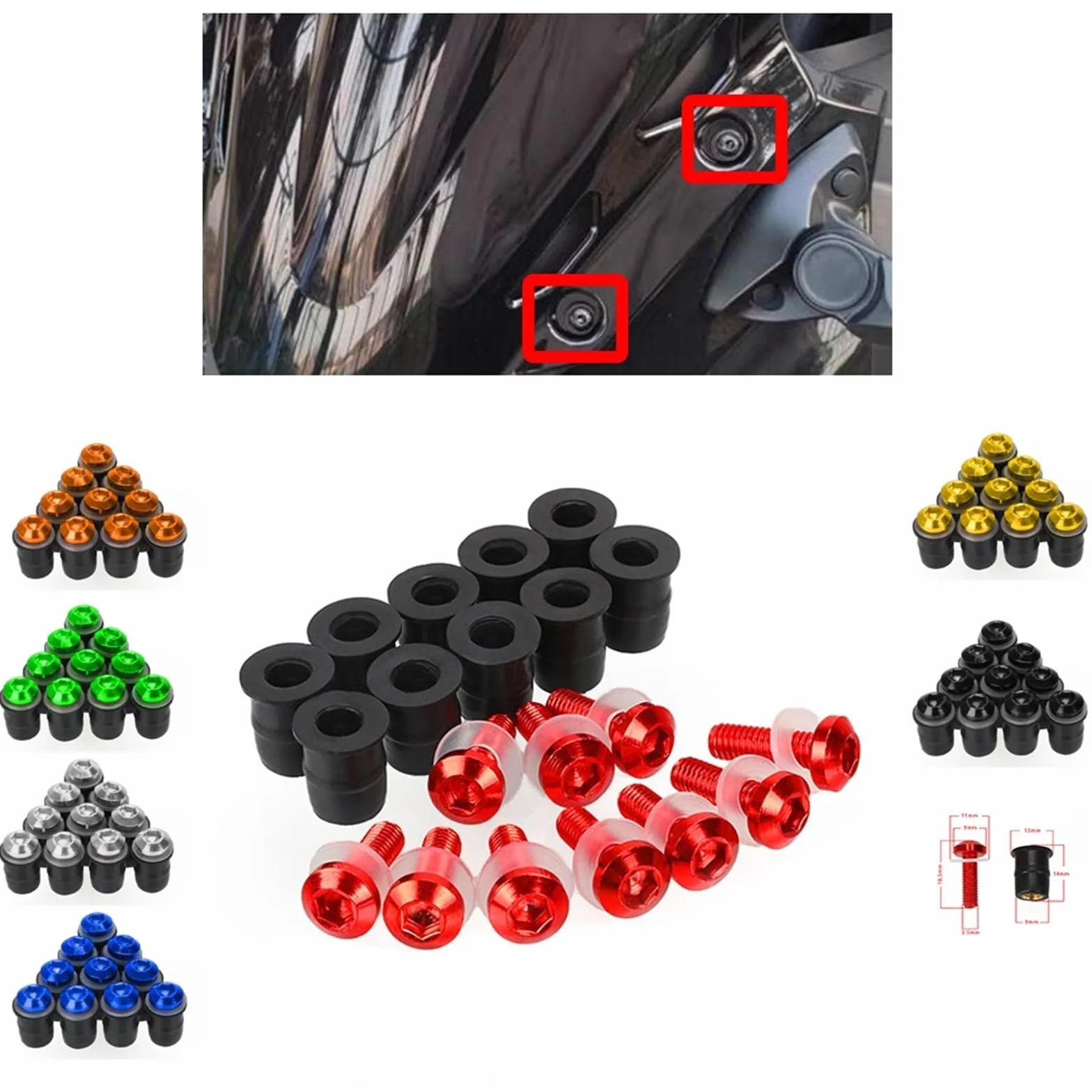 Generico 10 PZ 5mm Parabrezza Bulloni Vite Compatibile con X-ADV 750 2017-2024