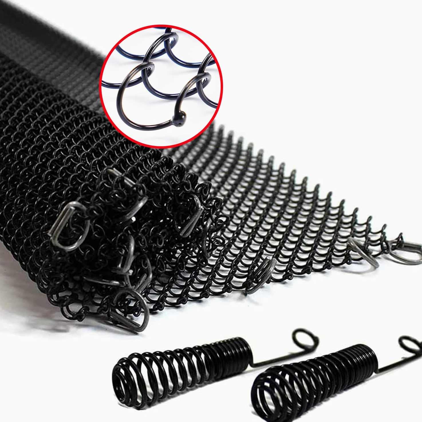 Tenda a rete per camino, resistente, design a scorrimento, catena con 2 tiranti (due pannelli) per camino a legna domestico (61 x 48,3 cm)