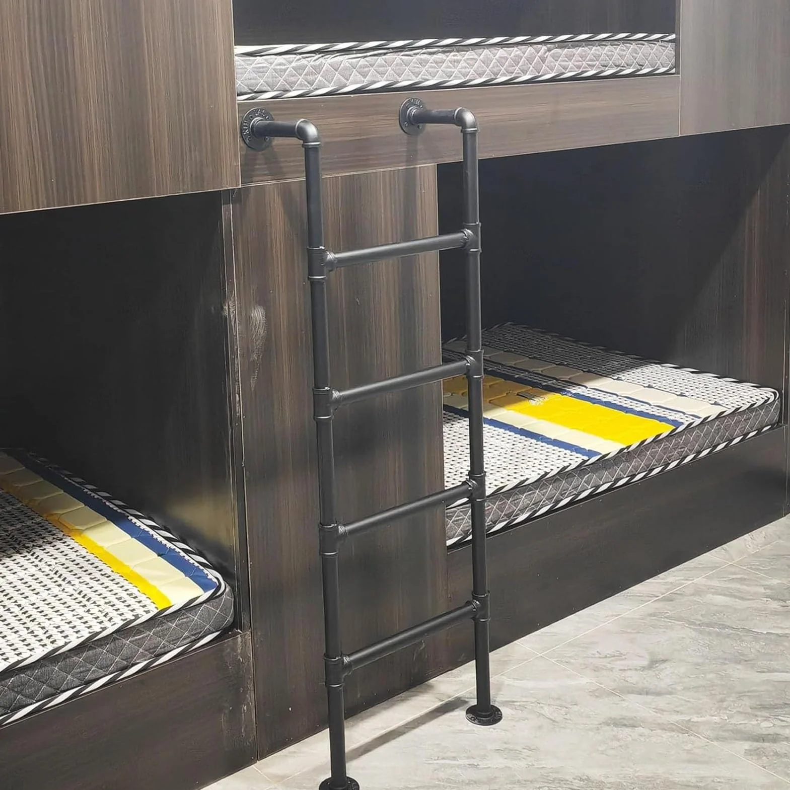 Scala di Emergenza Personalizzabile per finestre da seminterrato, Scala a pioli in Metallo da Parete per soffitta, Scala in Ferro battuto per Letto a Castello, Altezza 3,38 Piedi,