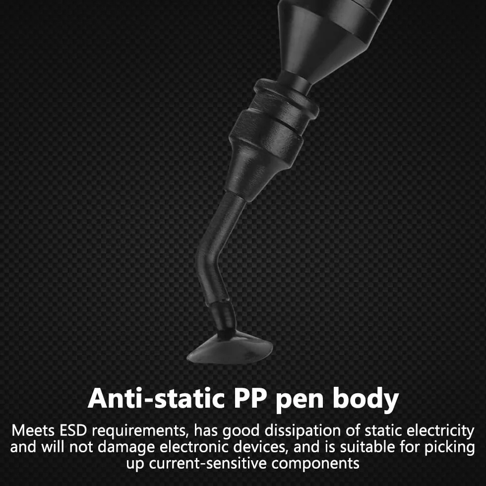 Strumento Prelievo per Succhiare, Penna Aspirazione a Vuoto, Kit Strumenti Prelievo per Saldatura Manuale a Ventosa con 2 Punte e 6 Ventose per Piccoli Componenti Elettronici di Precisione IC SMD SMT
