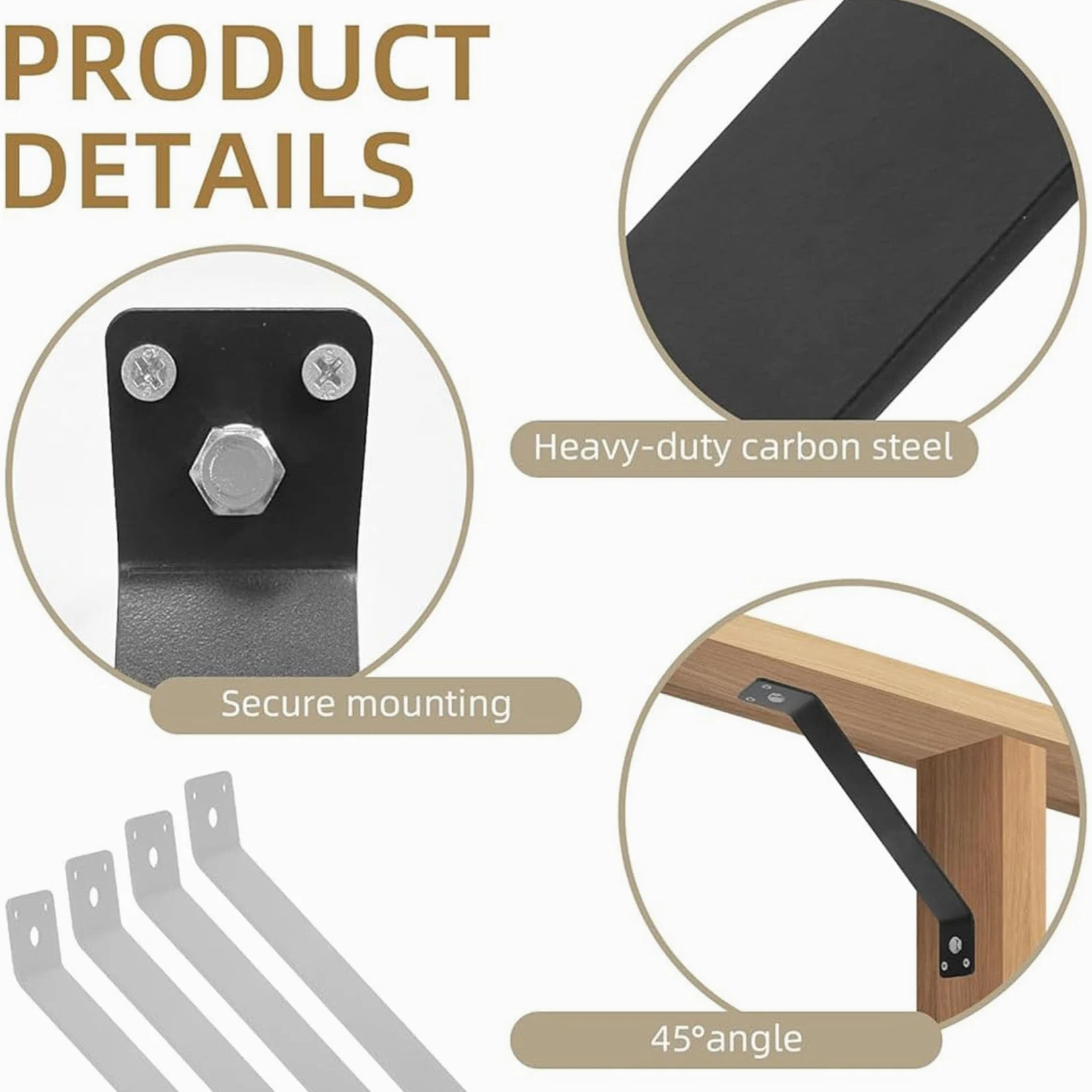 8 Pezzi Staffe Angolari A 45 Gradi,Kit di Staffe di Collegamento Resistenti,Supporto per Strutture in Legno per Pergolato Baita,Staffe di Supporto ad Angolo di 45 Gradi