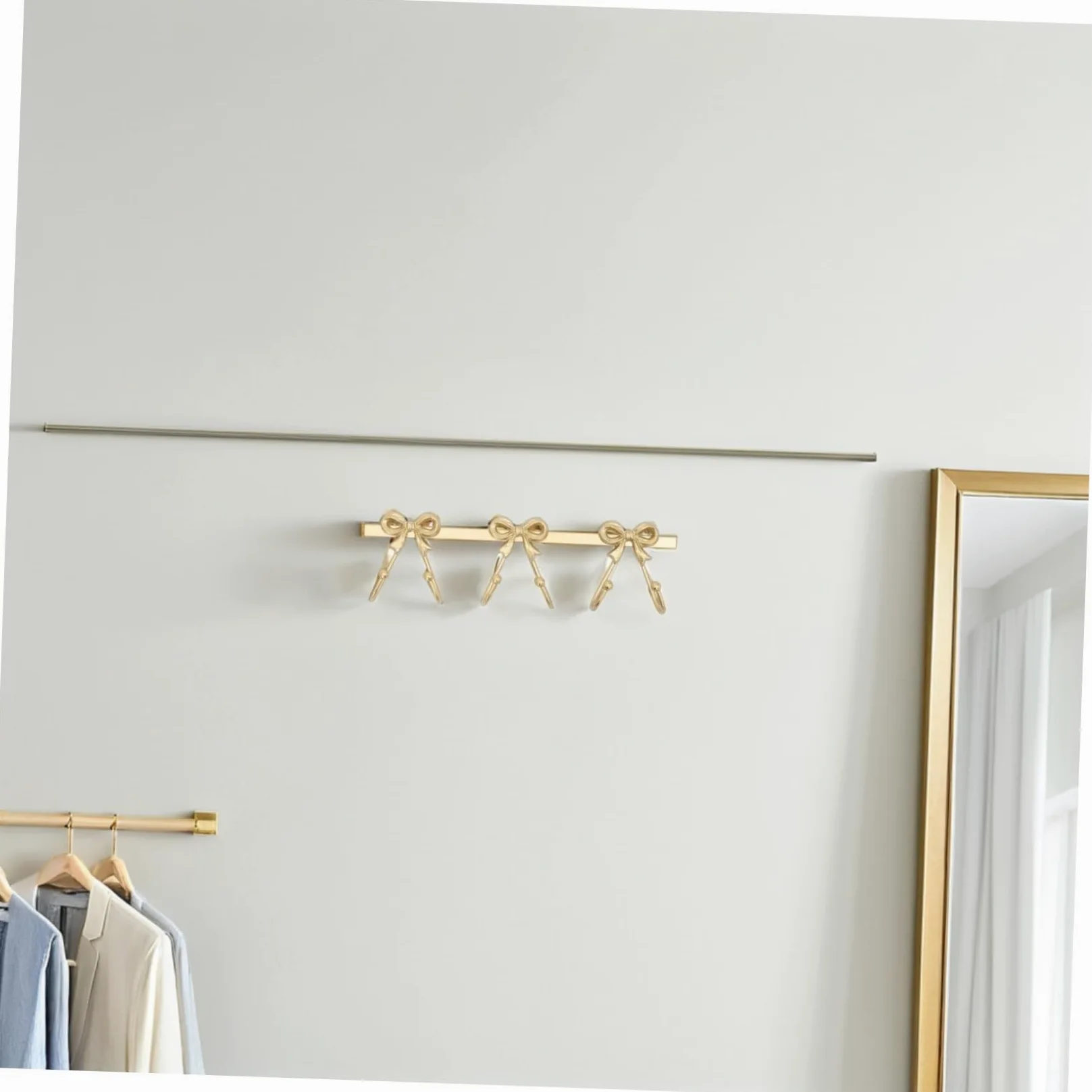 Gancio Di Ferro Fiocco Dorato Appendiabiti Per Bagno e Casa Gancio Portaoggetti in Metallo Per Cappello Borsa Chiave Organizer Da Parete Rustico