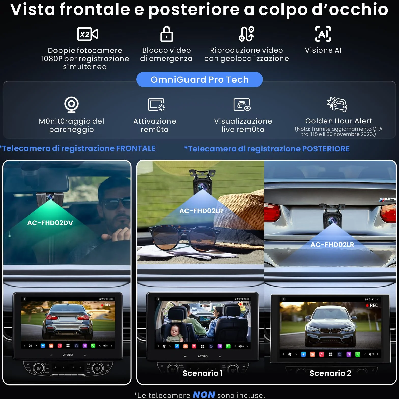 ATOTOZONE X10 10" Autoradio Android, Schermo Flottante, 1 DIN / 2 DIN, AI Agent & AI Vision, LiveView Re-moto, Sorveglianza Parcheggio, 4G LTE, 8G+128G, Audio 7.1.2 ch,CarPlay & Android Auto Wireless