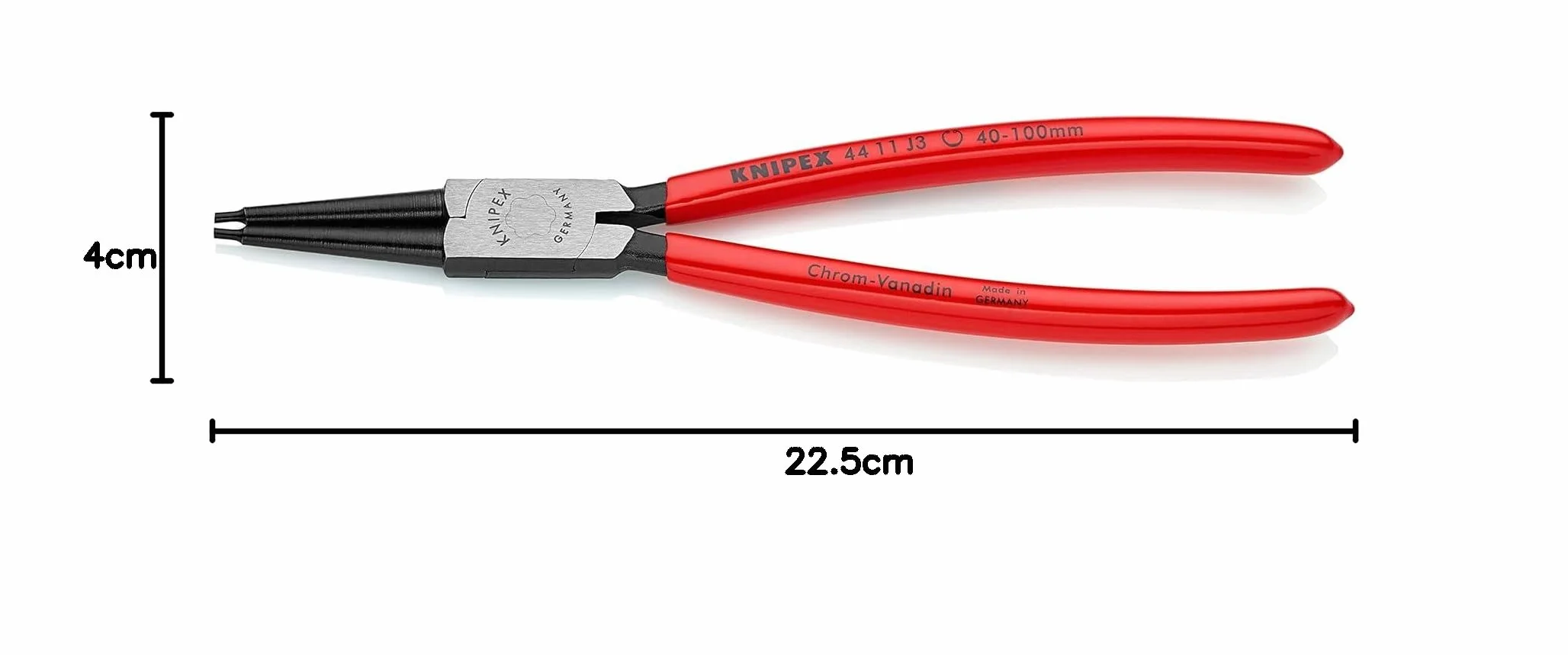 KNIPEX Pinza per anelli di sicurezza interni 225 mm 44 11 J3