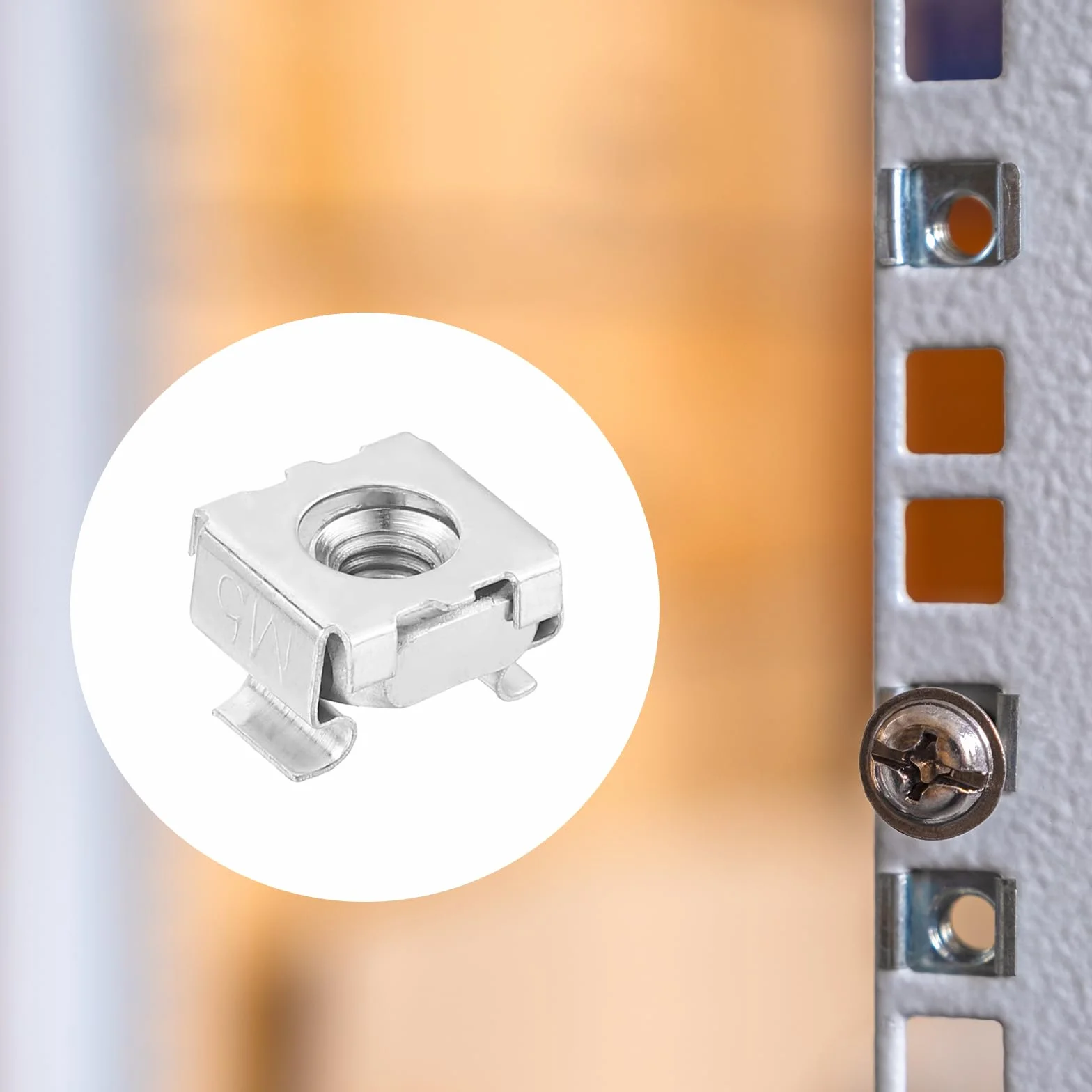 QUARKZMAN Dado a Gabbia M5 x 0.8mm 50Pz Snap-In Metrico Acciaio Carbonio Zincato per Armadio Rack Server