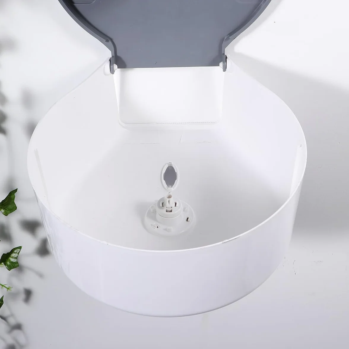 Dispenser Igienica Muro Bianco in Rotondo Carta Abs | Finestra Livello Carta, Dotato di Chiave, per Casa e Toilette, Stile Rotondo, Accessorio da Parete