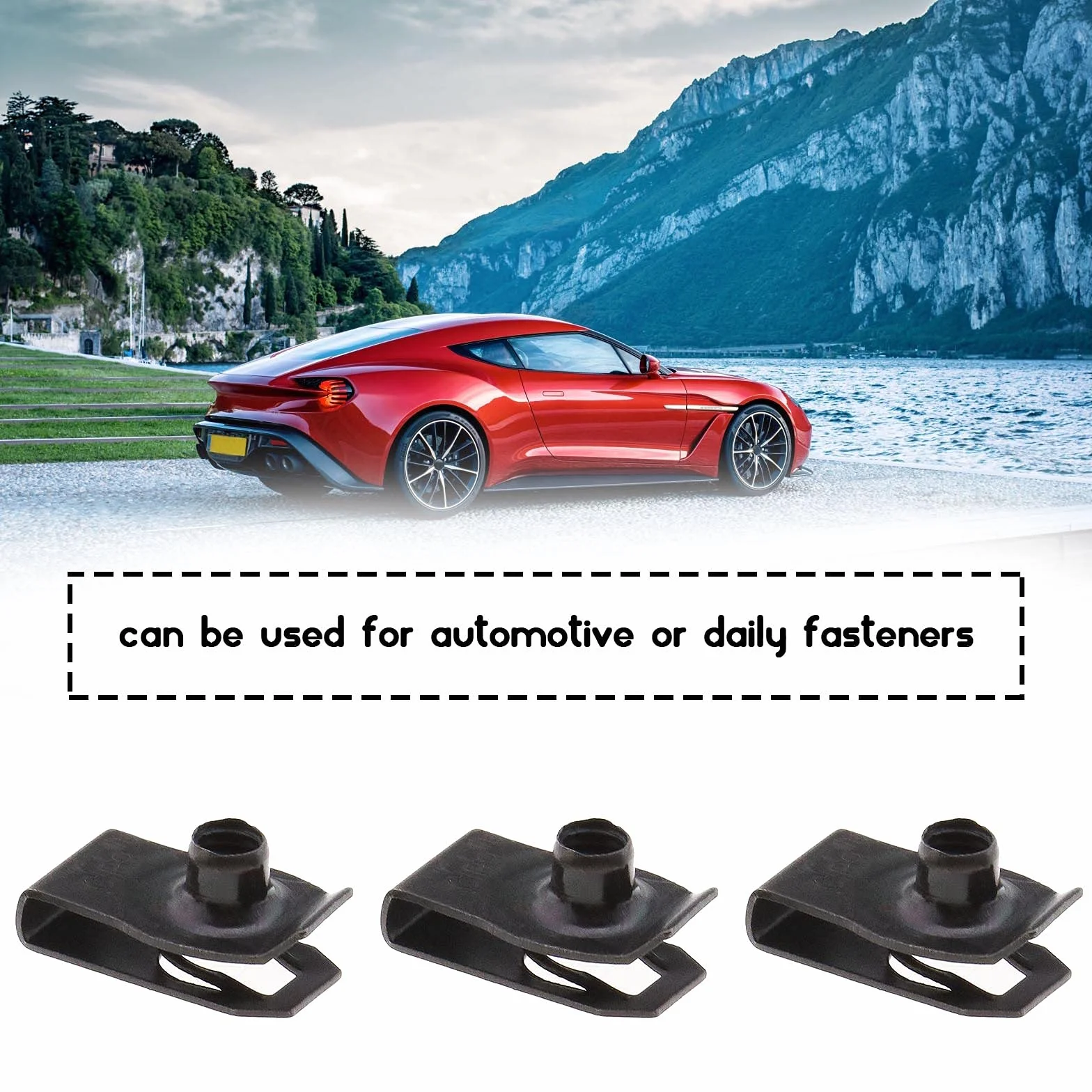 Metallo M6 M8 Lug U Dado Camino U Dadi Pannello Di Fissaggio Nero 20 Pezzi