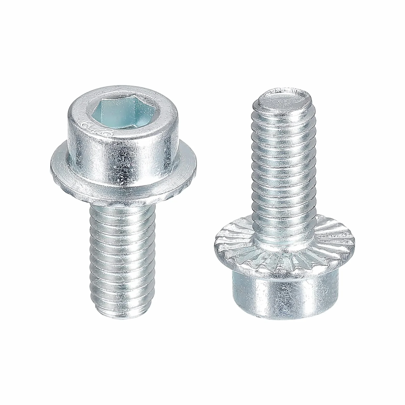 sourcing map Viti a testa cilindrica flangiata M6 x 14 mm, Grado 8.8 Acciaio al Carbonio, 10 Pezzi