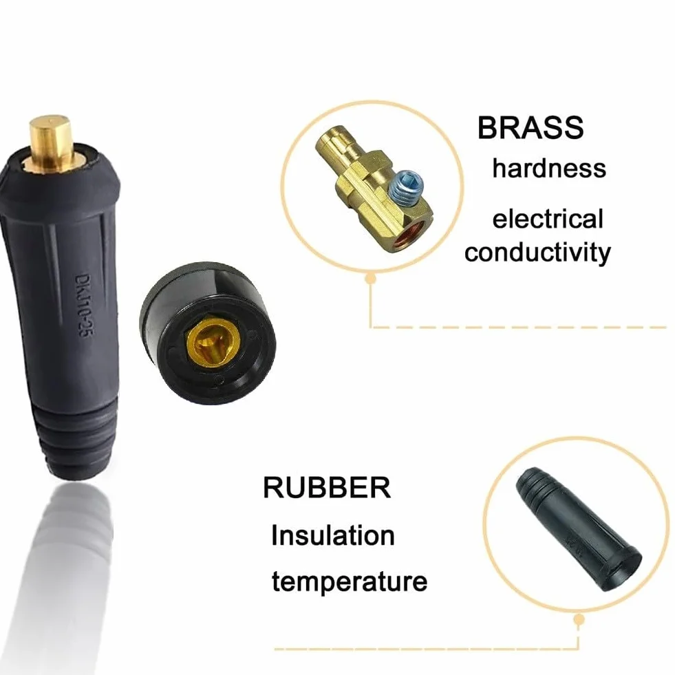 Connettore giunto DKJ10-25 per cavo saldatura, attacco rapido, presa pannello resistente