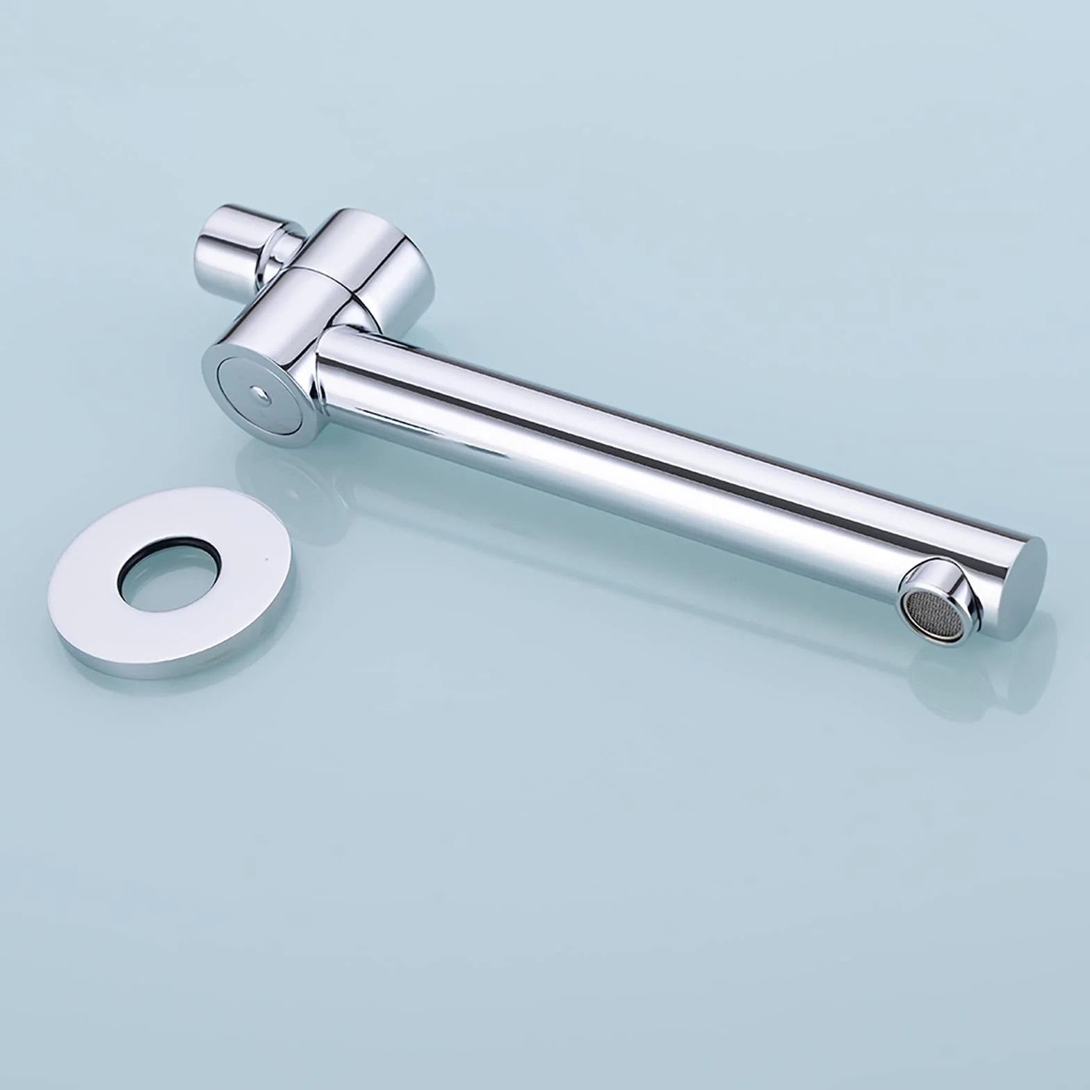 Bocca per Vasca da Bagno Rotazione di 180° Bocca Vasca Ottone Montaggio a Parete Bocca di Erogazione Vasca Tondo Bocca Erogazione Rubinetto Vasca, G1 / 2,Cromo