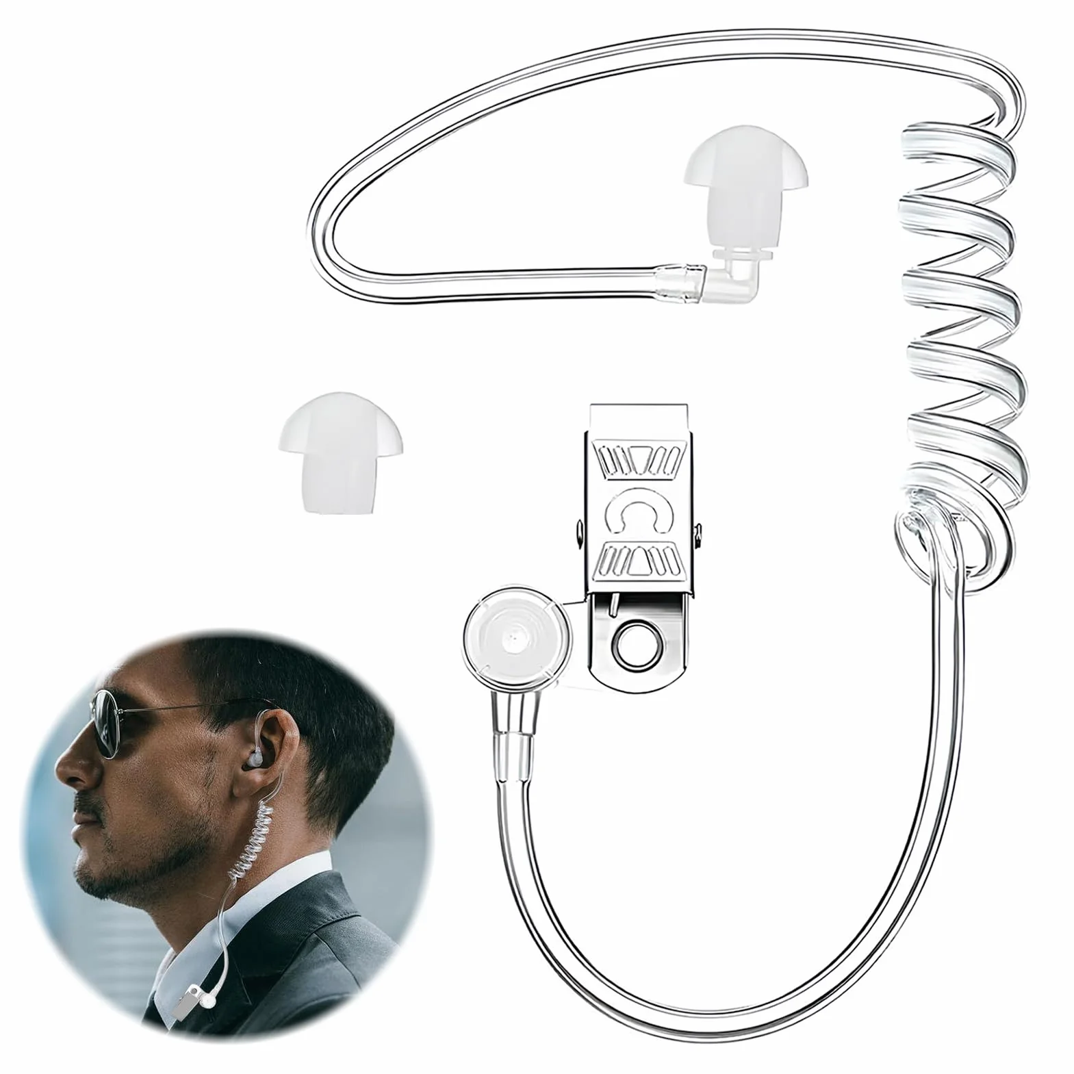 Tubo di Ricambio per Auricolari a Bobina Acustica Trasparente, Suono Cristallino e Comfort per Cuffie Radio a Due Vie, Compatibile con Walkie Talkie, Design Ergonomico in Silicone di Alta Qualità