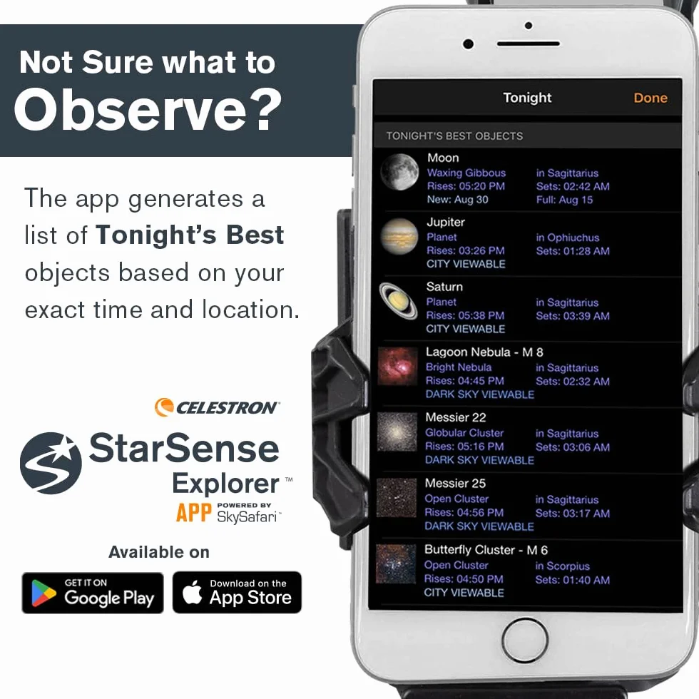 Celestron 22462 StarSense Explorer DX 5” Telescopio Schmidt-Cassegrain compatibile con app per smartphone Funziona con l'app StarSense – Compatibile con iOS/Android