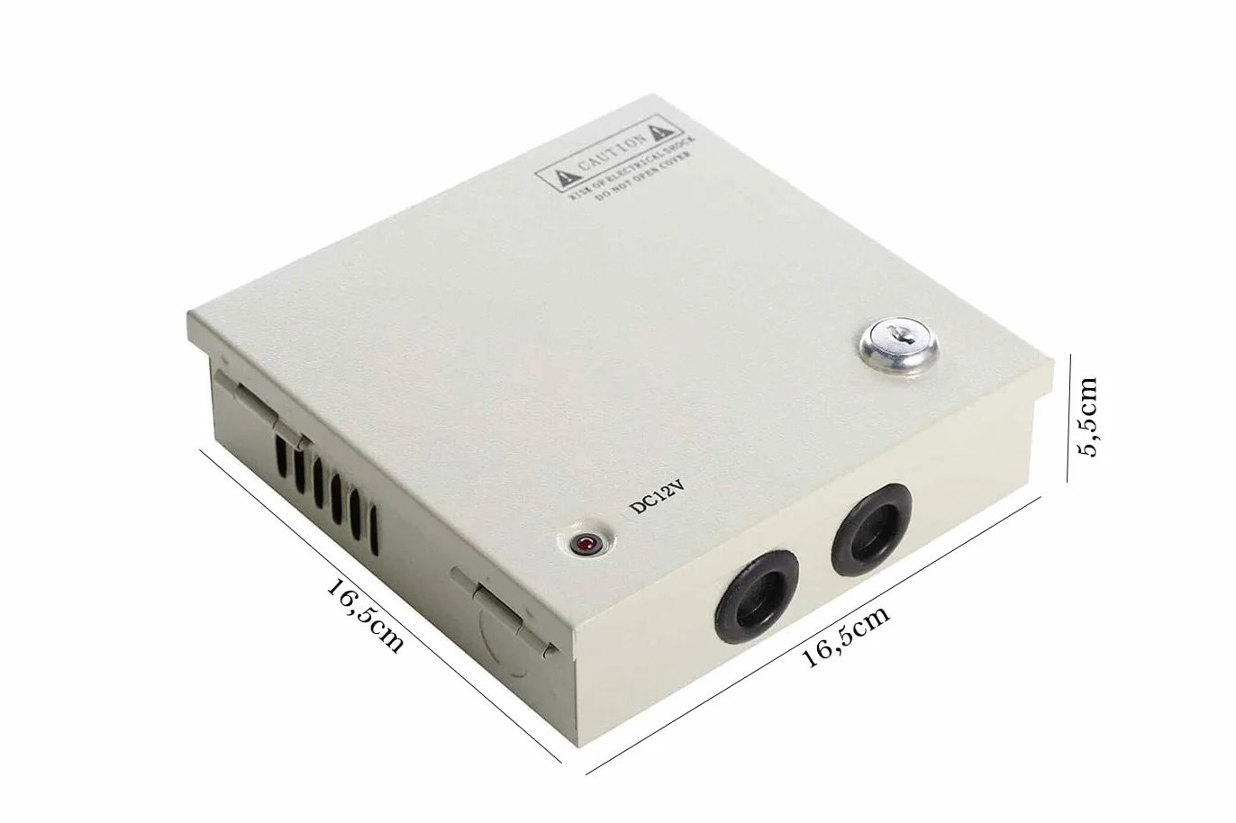 Alimentatore stabilizzato 12V 10A 4 uscite canali box quadro telecamere E-T152