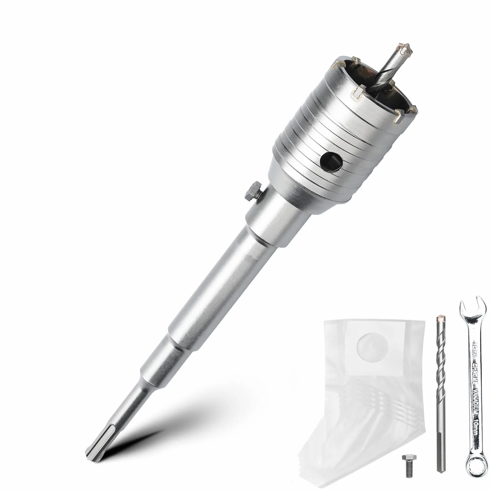 Set corone carotaggio vuote 55 mm SDS plus 220 mm punta centraggio 8x110 mm muratura calcestruzzo