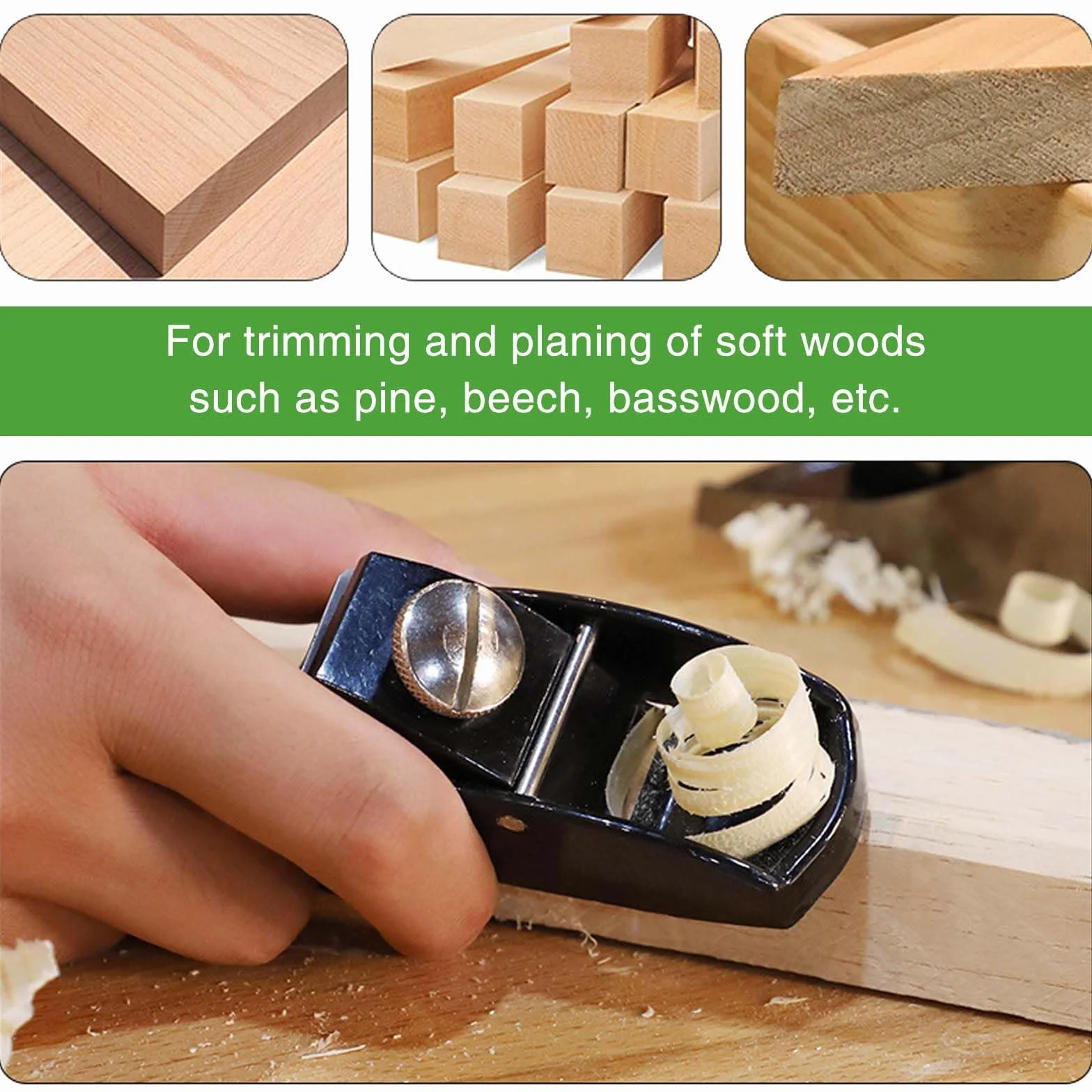 Mini Pialla per Legno con 2 Lame di Ricambio, Pialla Manuale in Acciaio Regolabile